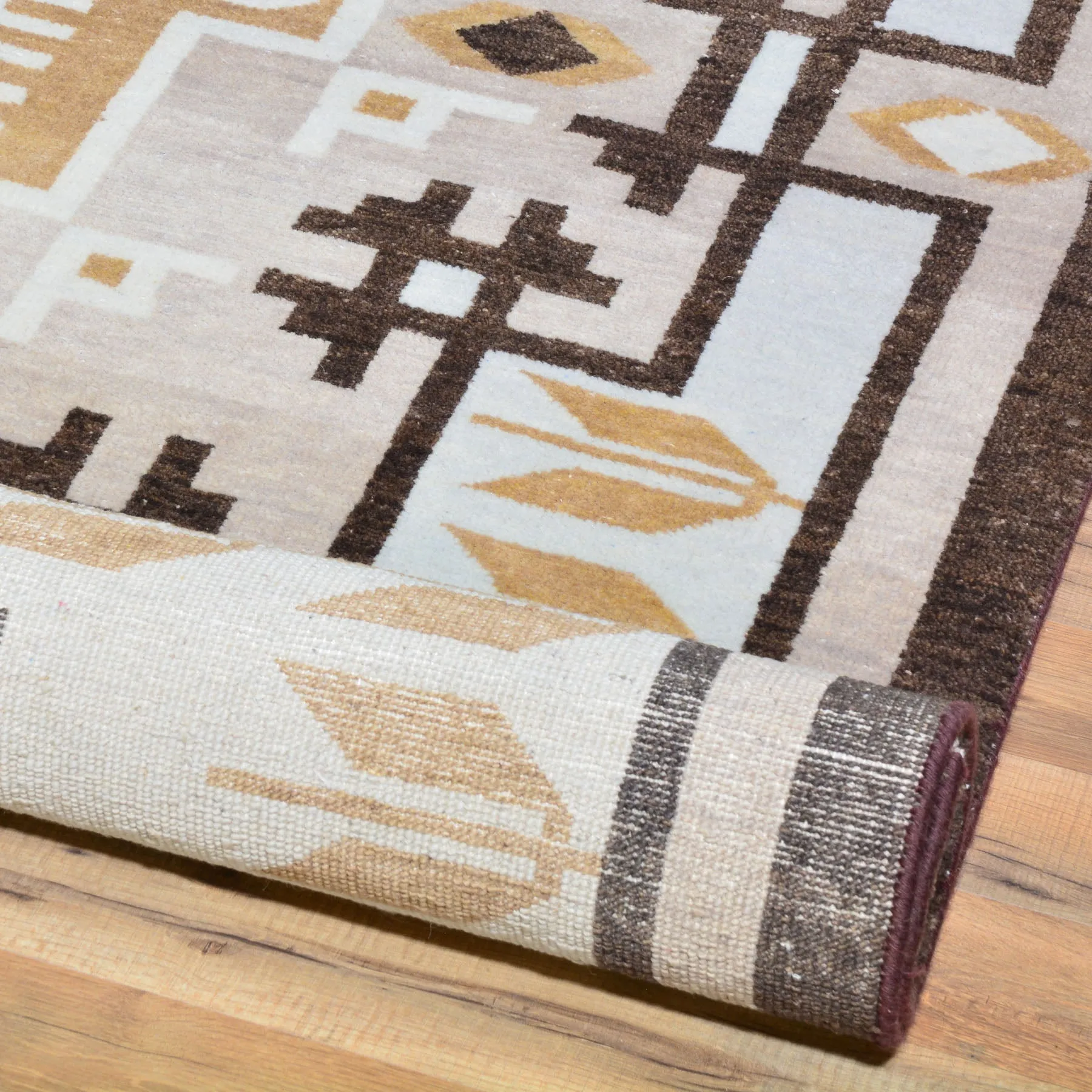 Hand-Knotted Tribal Peshawar Navajo Design Wool Rug (Size 5.1 X 8.2) Cwral-7305
