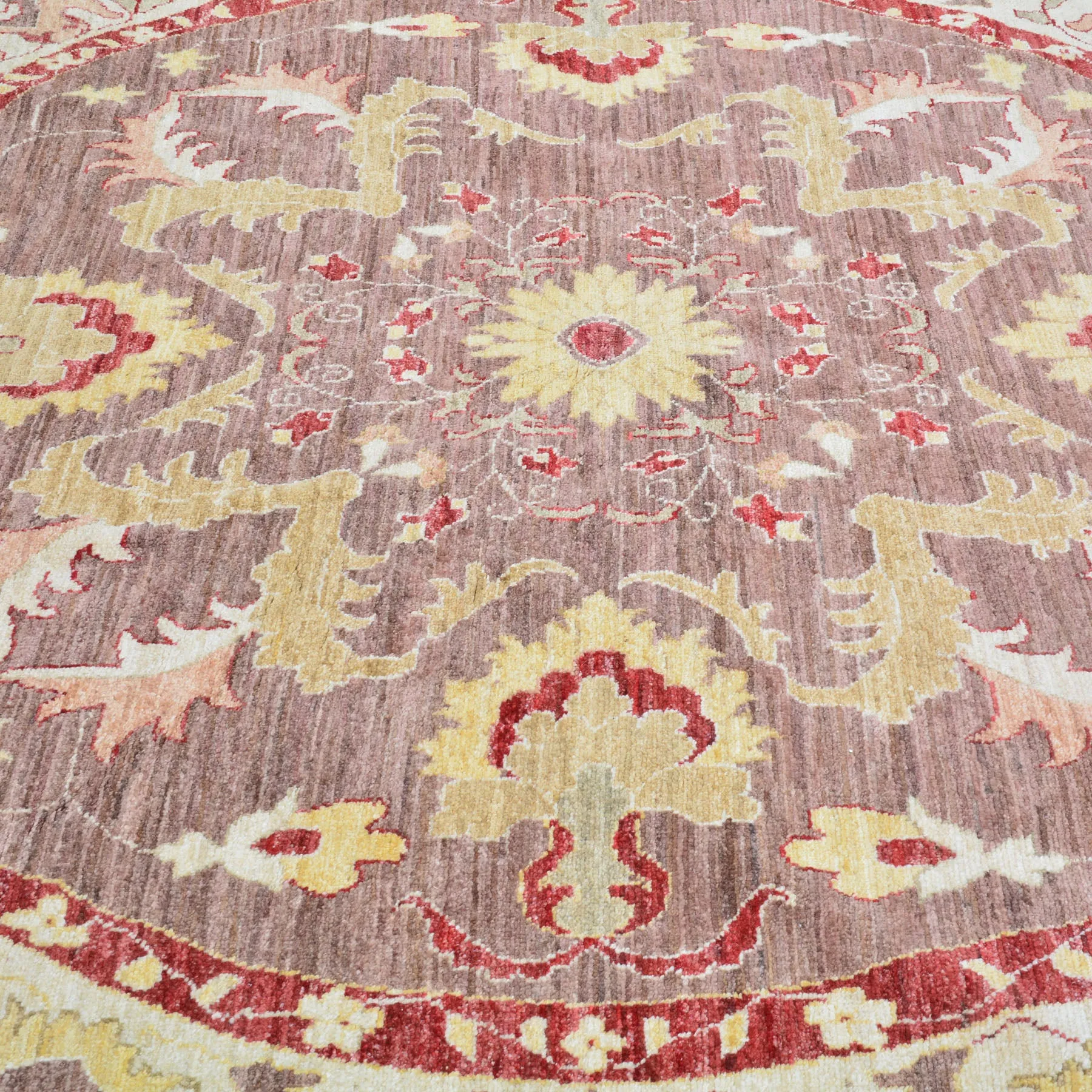 Hand-Knotted Tribal Round Peshawar Chobi Wool Handmade Oriental Rug (Size 8.3 X 8.3) Cwral-10383