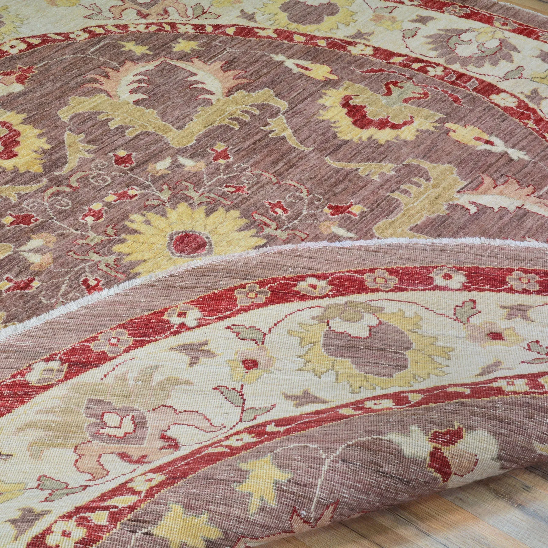 Hand-Knotted Tribal Round Peshawar Chobi Wool Handmade Oriental Rug (Size 8.3 X 8.3) Cwral-10383