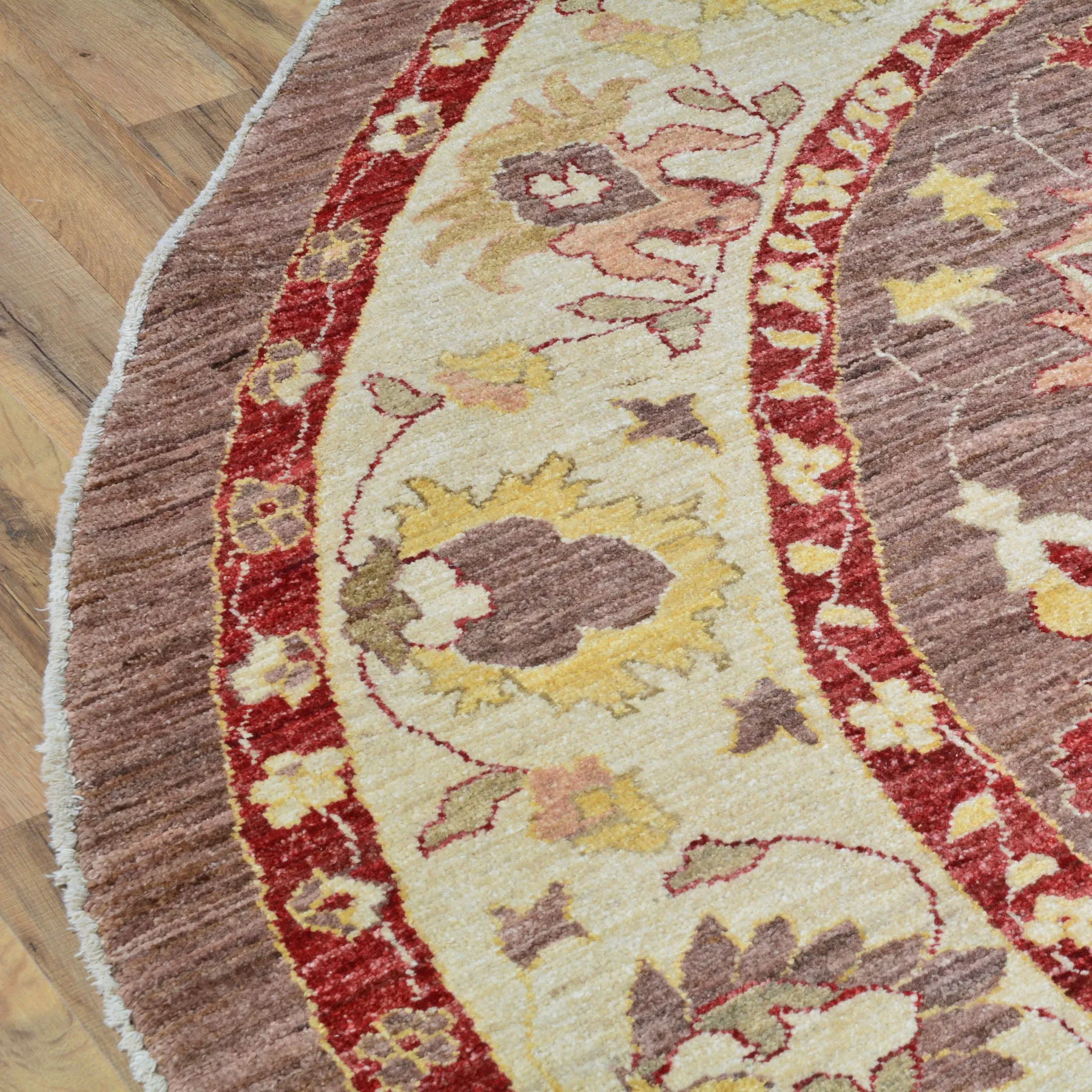 Hand-Knotted Tribal Round Peshawar Chobi Wool Handmade Oriental Rug (Size 8.3 X 8.3) Cwral-10383