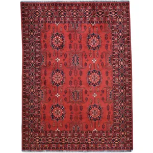 Hand-Knotted Tribal Turkoman Design Handmade Wool Rug (Size 5.0 X 6.7) Cwral-9273