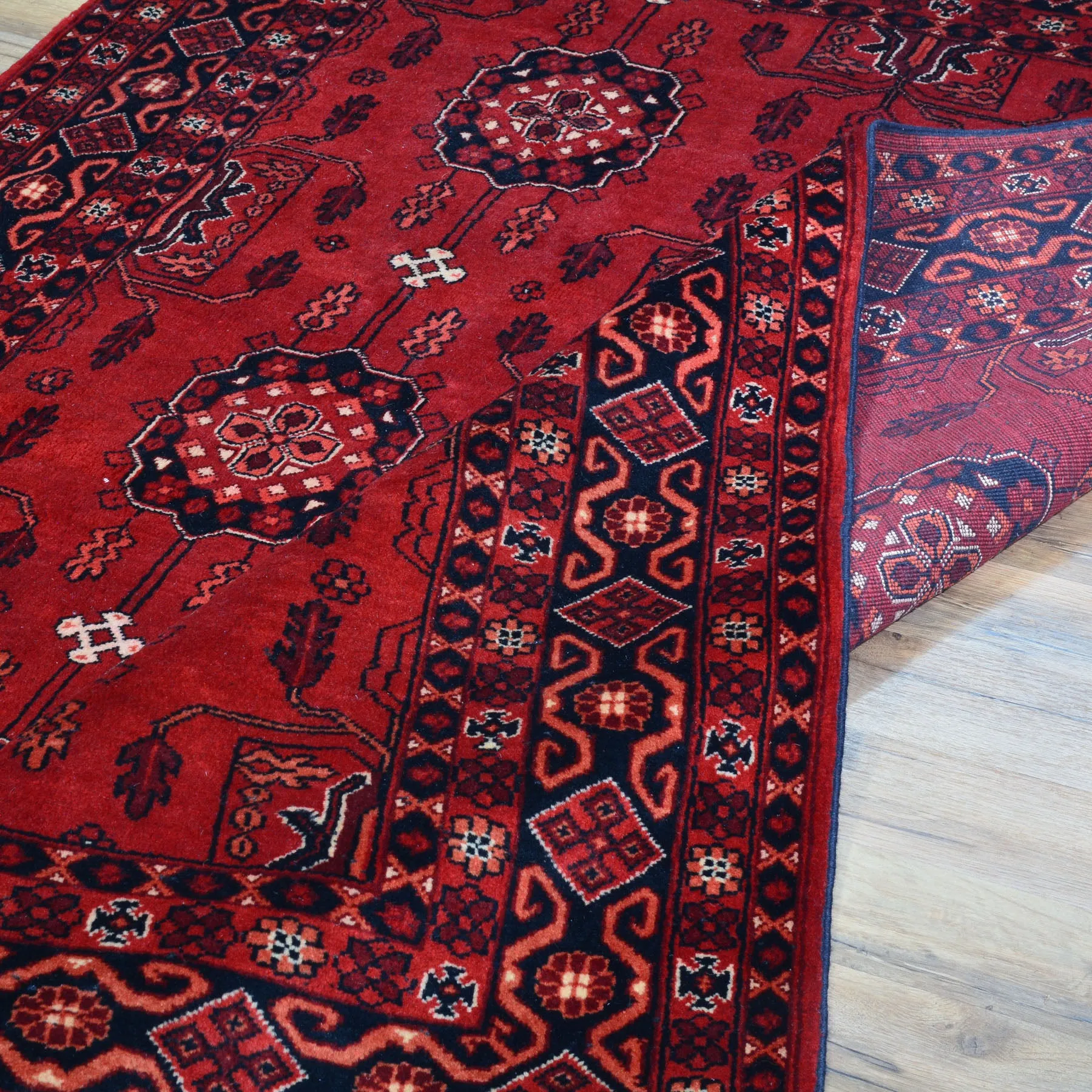 Hand-Knotted Tribal Turkoman Design Handmade Wool Rug (Size 5.0 X 6.7) Cwral-9273