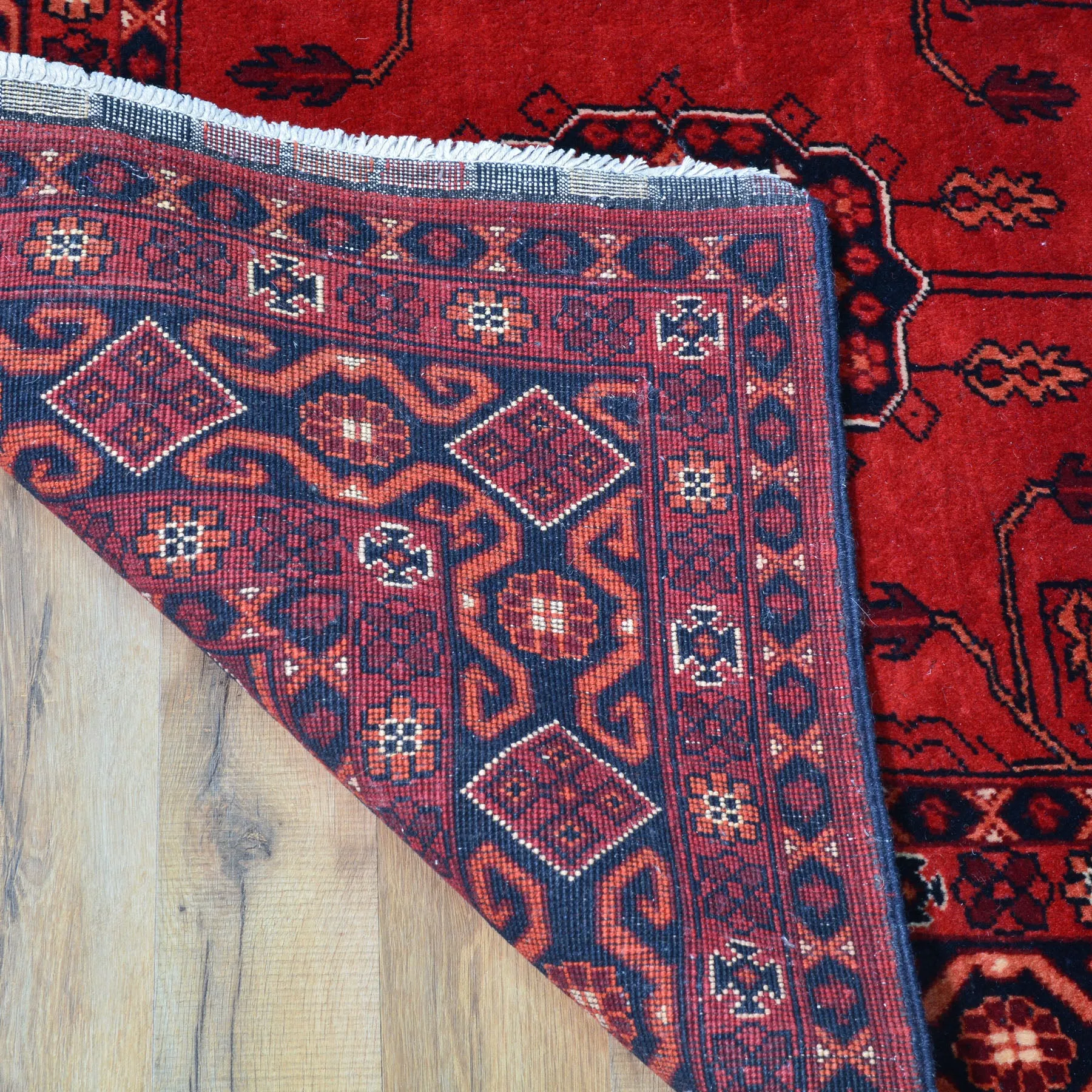 Hand-Knotted Tribal Turkoman Design Handmade Wool Rug (Size 5.0 X 6.7) Cwral-9273