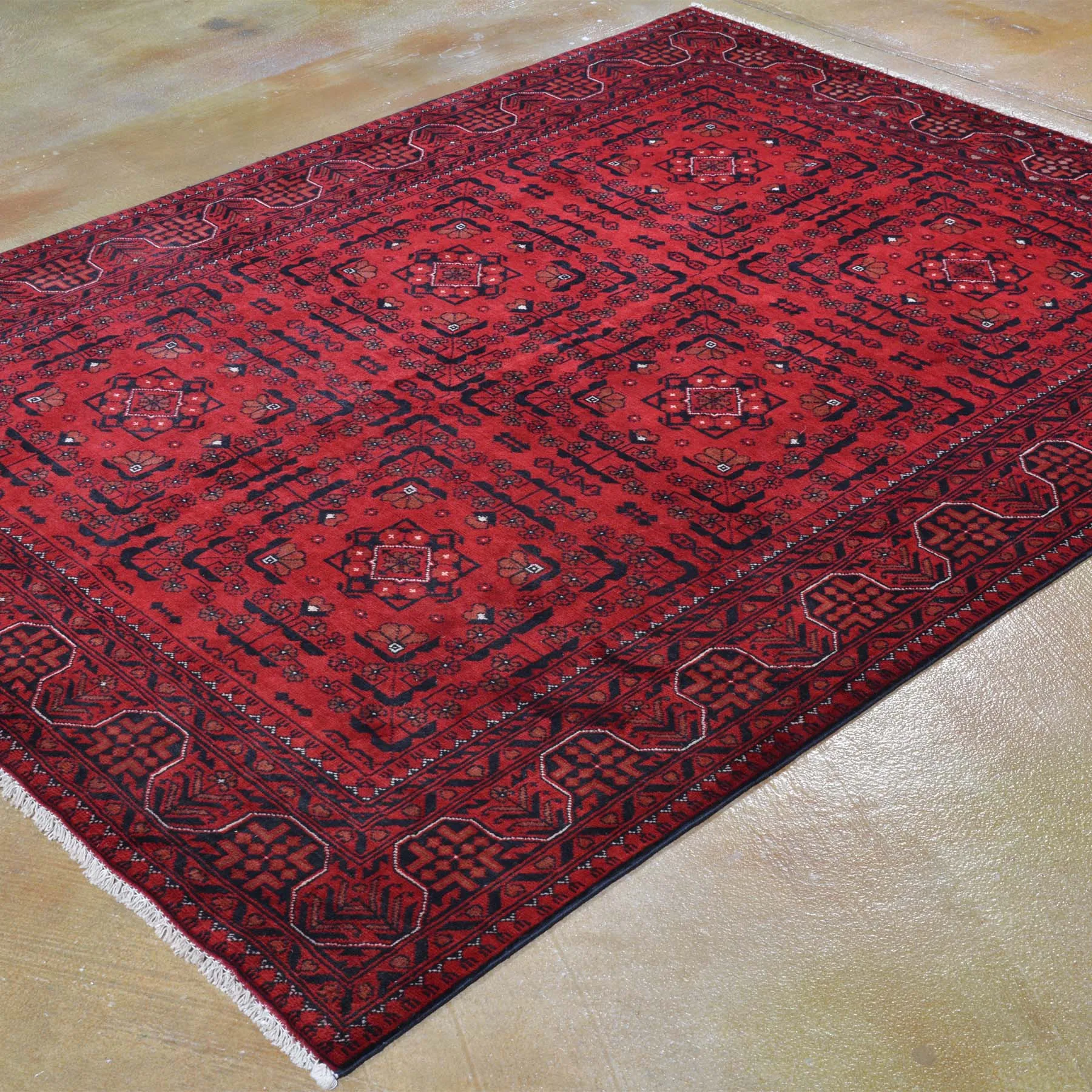Hand-Knotted Tribal Turkoman Khal Mohammadi Design Wool Rug (Size 4.10 X 6.5) Brrsf-759