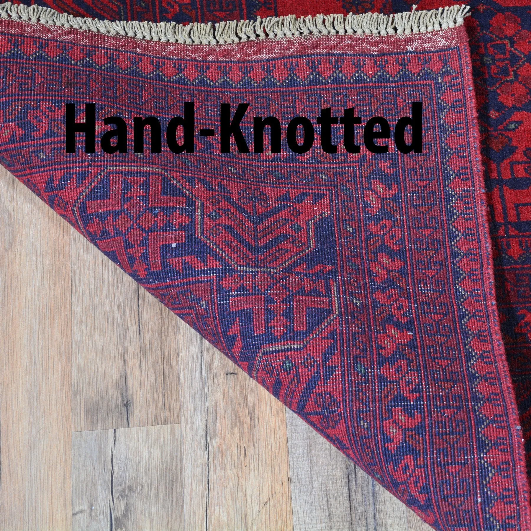 Hand-Knotted Turkmen Tribal Traditional Afghan Rug (Size 6.7 X 9.7) Brral-6336