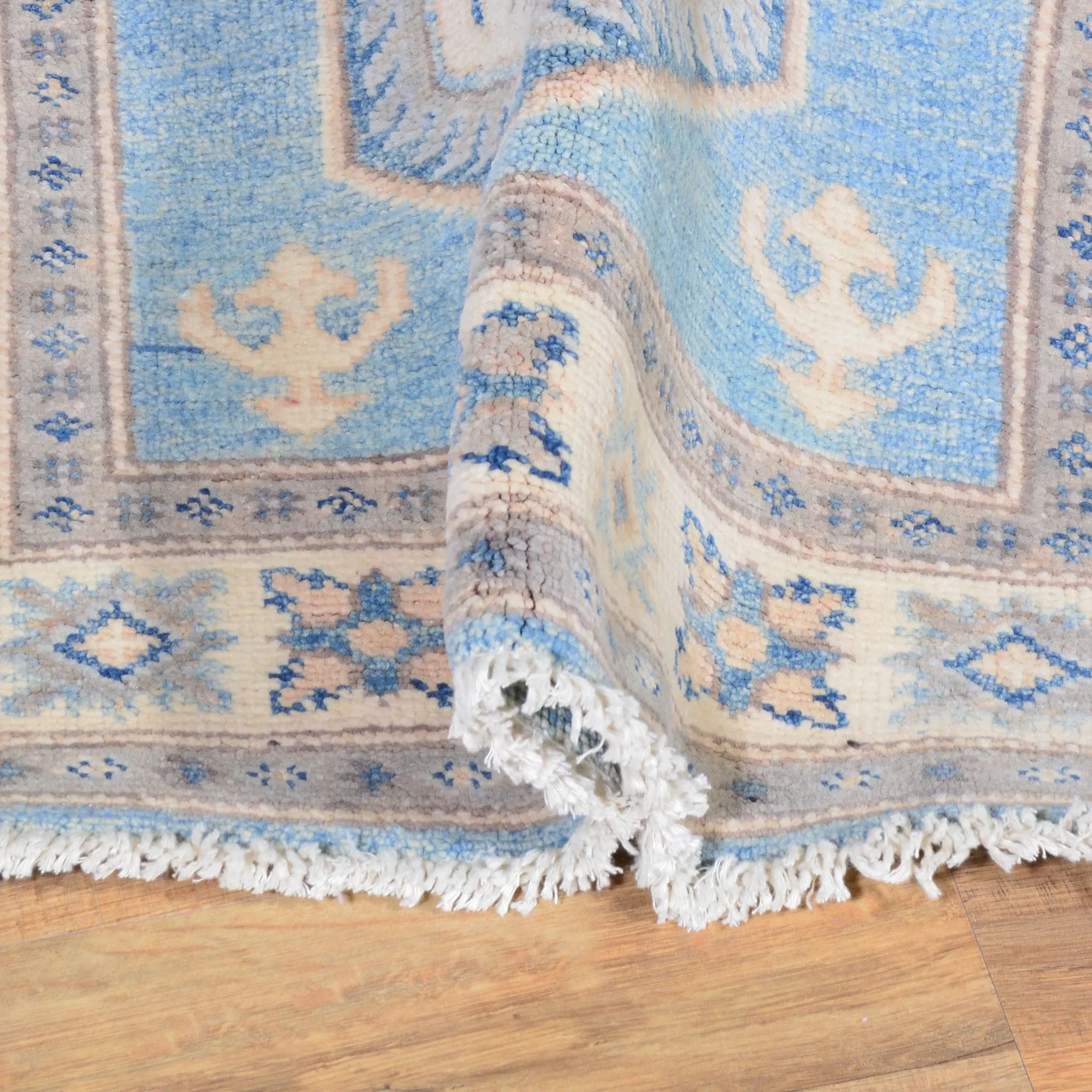 Hand-Knotted Vintage look Kazak Design Handmade Wool Rug (Size 2.8 X 14.3) Cwral-7953