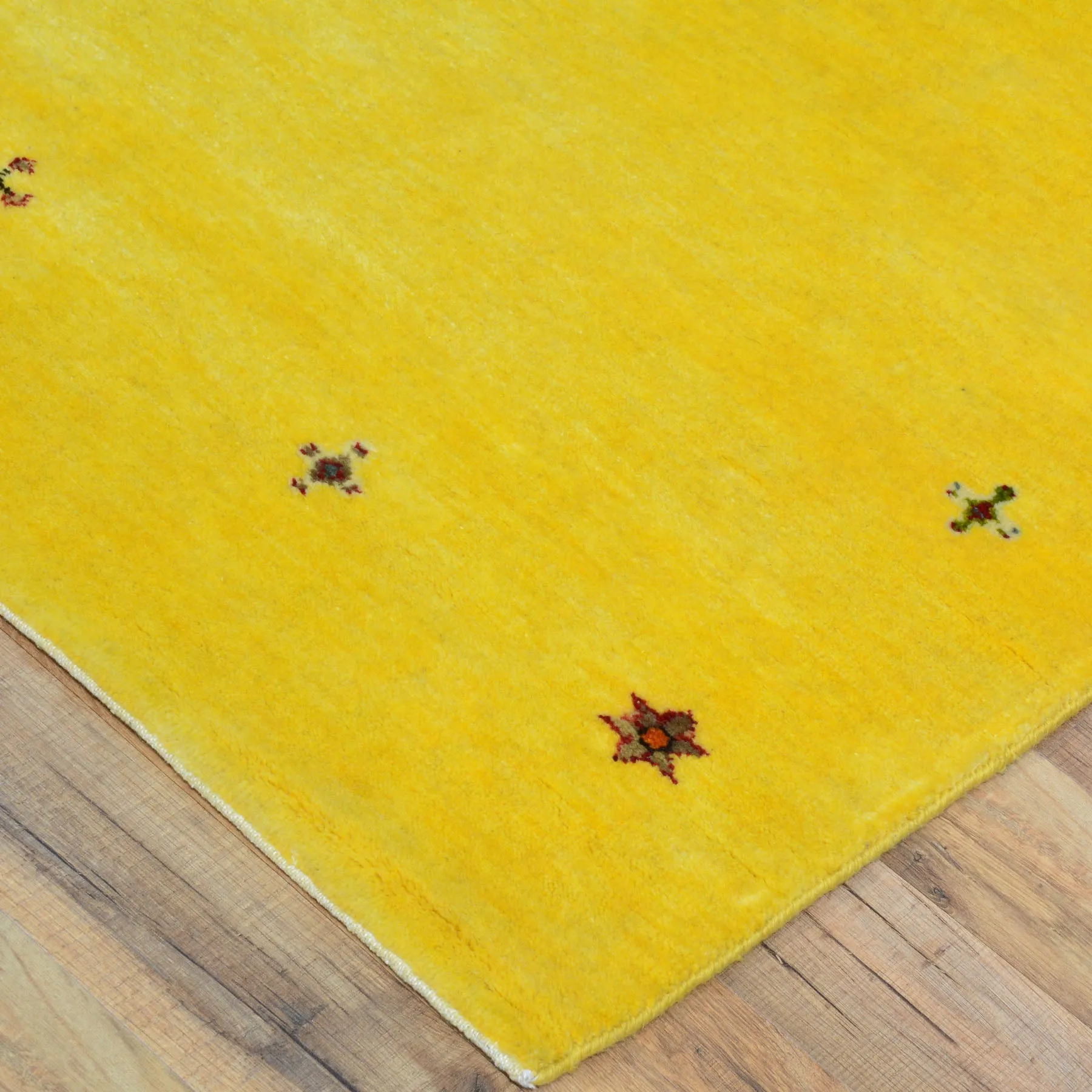 Hand-Knotted Yellow Modern Gabbeh Handmade 100% Wool Rug (Size 2.8 X 9.11) Cwral-9486
