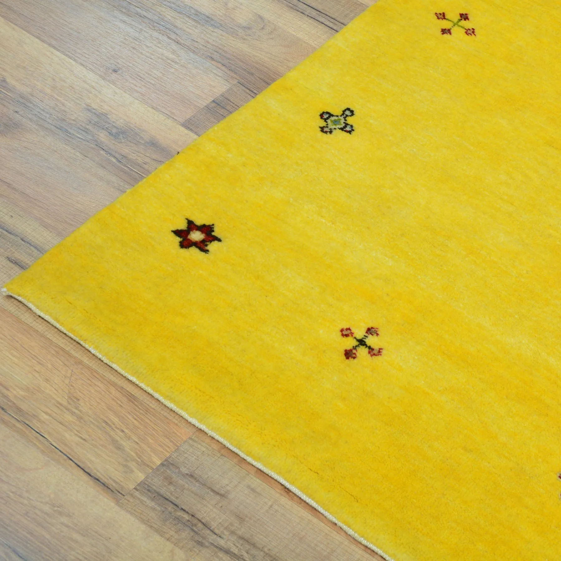 Hand-Knotted Yellow Modern Gabbeh Handmade 100% Wool Rug (Size 2.8 X 9.11) Cwral-9486