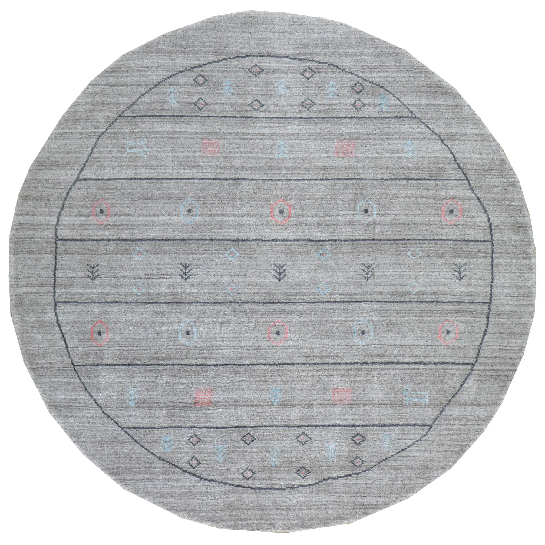 Hand-Loomed Modern Round Bamboo Silk Rug (Size 5.0 X 5.0) Cwral-7014