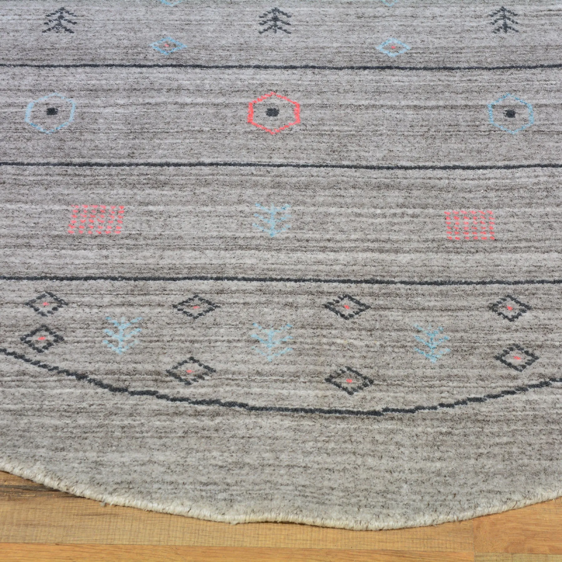 Hand-Loomed Modern Round Bamboo Silk Rug (Size 5.0 X 5.0) Cwral-7014
