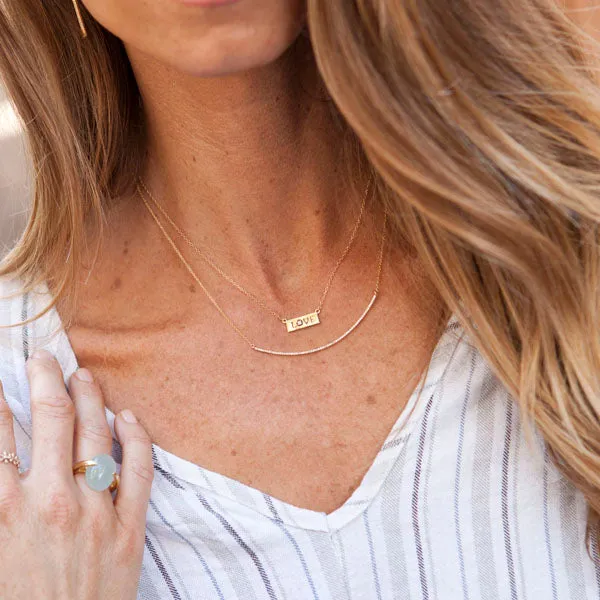 Hand stamped Love Necklace