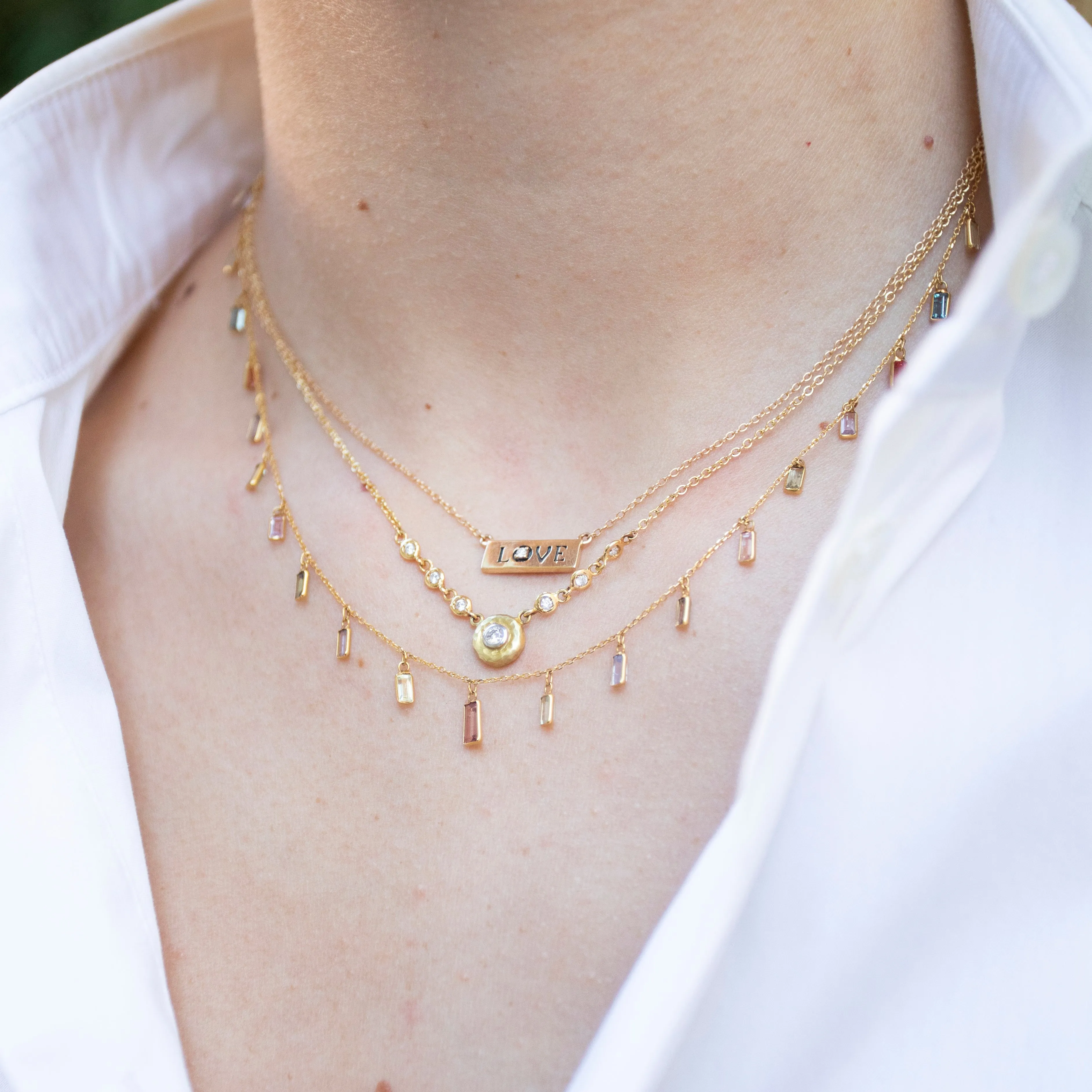 Hand stamped Love Necklace