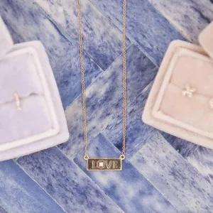 Hand stamped Love Necklace