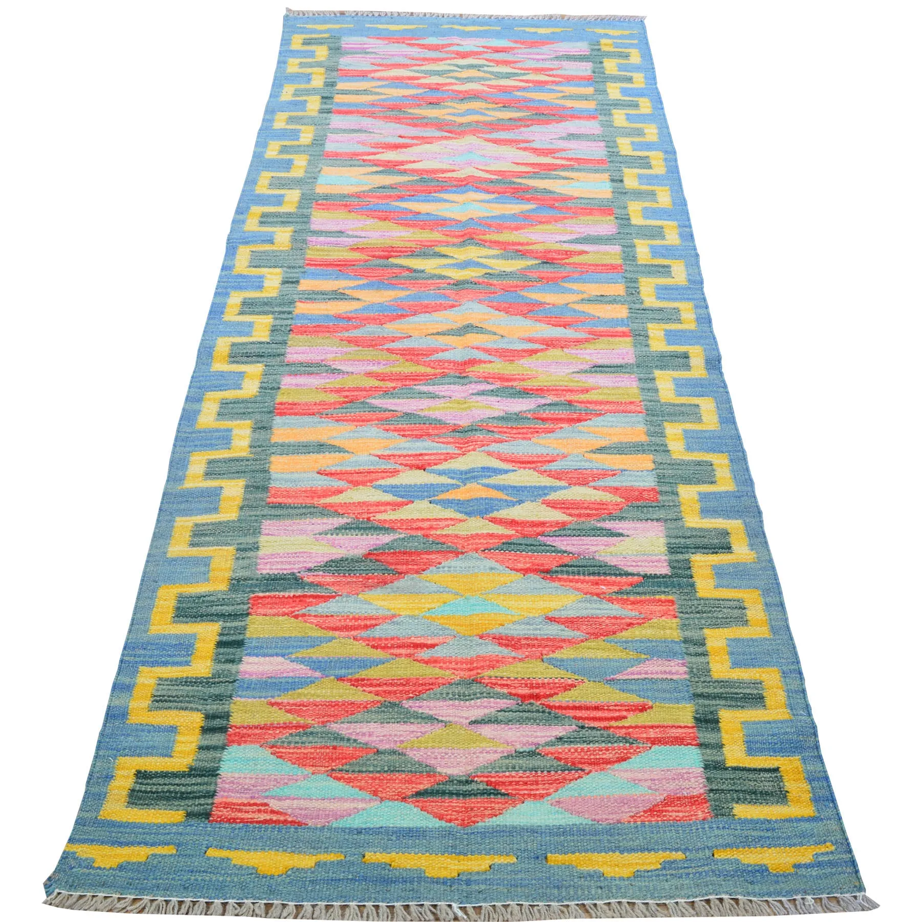 Hand-Woven Reversible Momana Kilim Handmade Wool Rug (Size 2.7 X 8.3) Cwral-10704