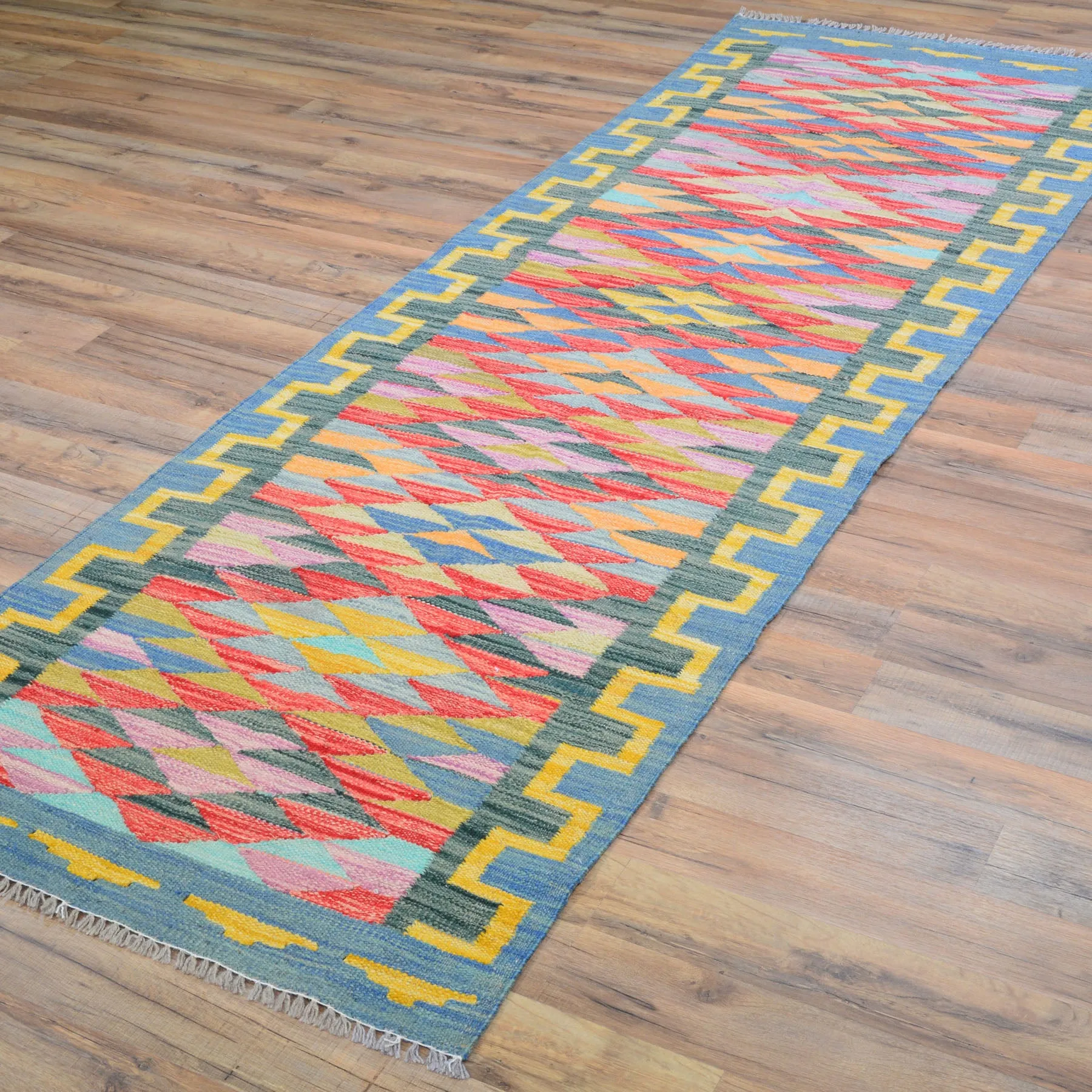 Hand-Woven Reversible Momana Kilim Handmade Wool Rug (Size 2.7 X 8.3) Cwral-10704