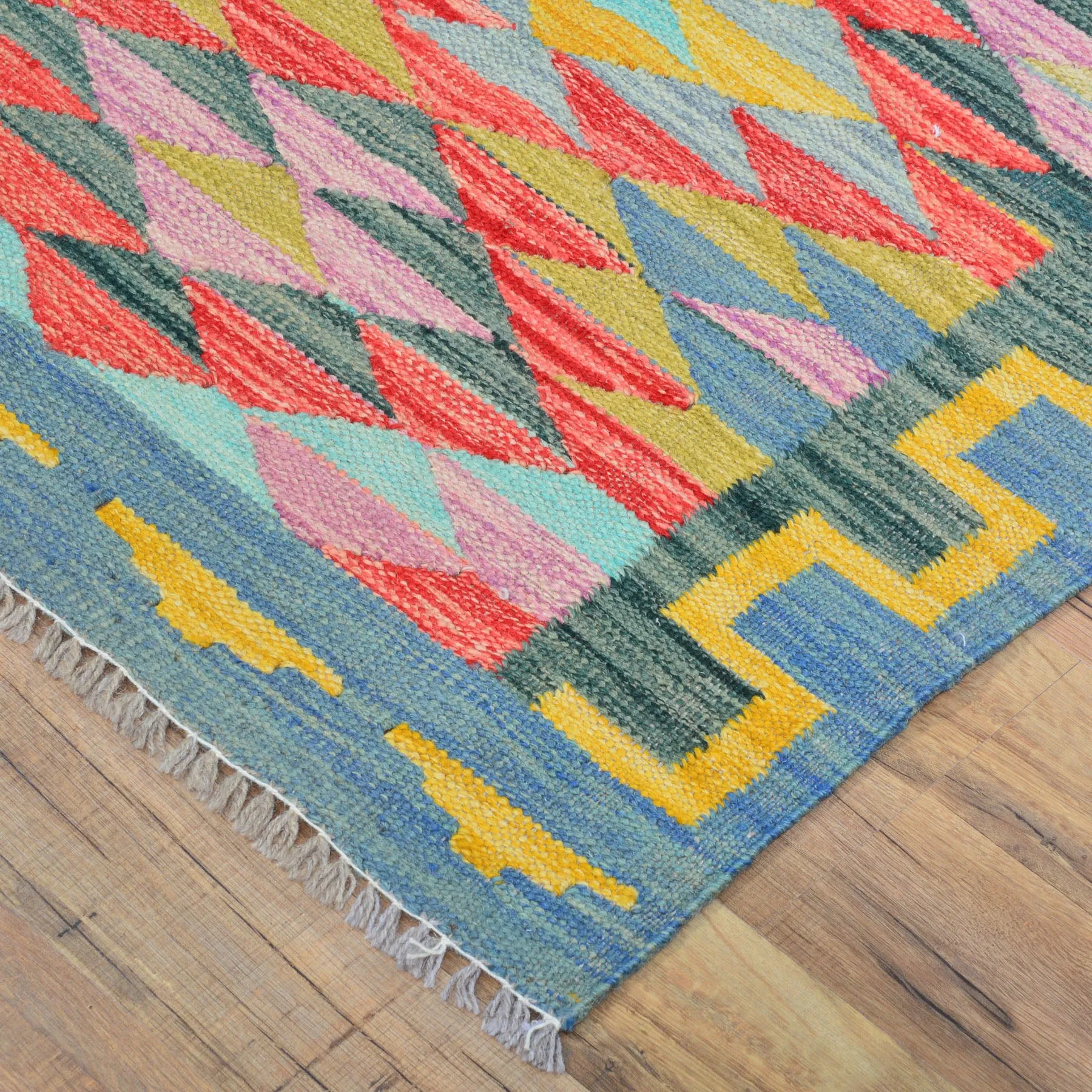 Hand-Woven Reversible Momana Kilim Handmade Wool Rug (Size 2.7 X 8.3) Cwral-10704