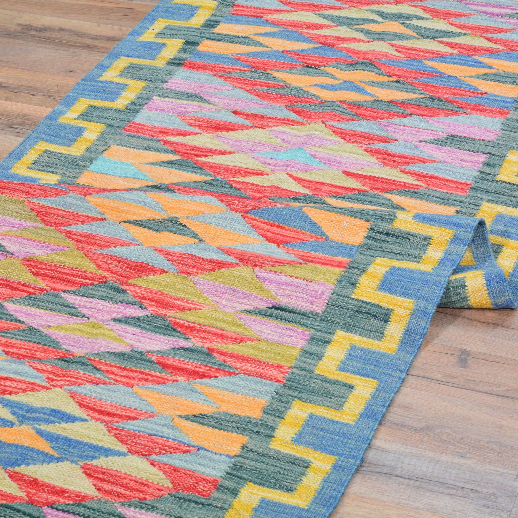 Hand-Woven Reversible Momana Kilim Handmade Wool Rug (Size 2.7 X 8.3) Cwral-10704