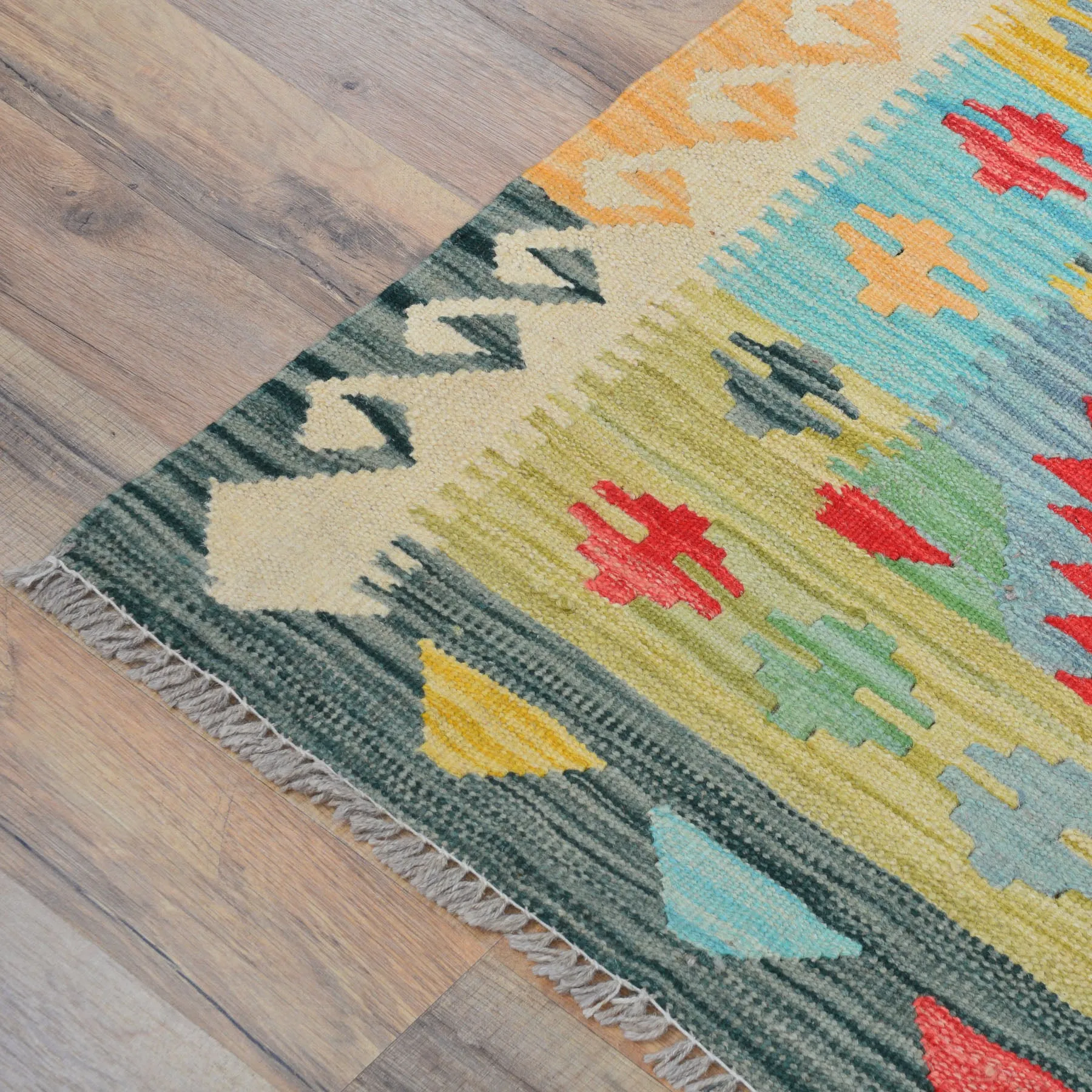 Hand-Woven Reversible Momana Kilim Handmade Wool Rug (Size 2.8 X 10.3) Cwral-10683