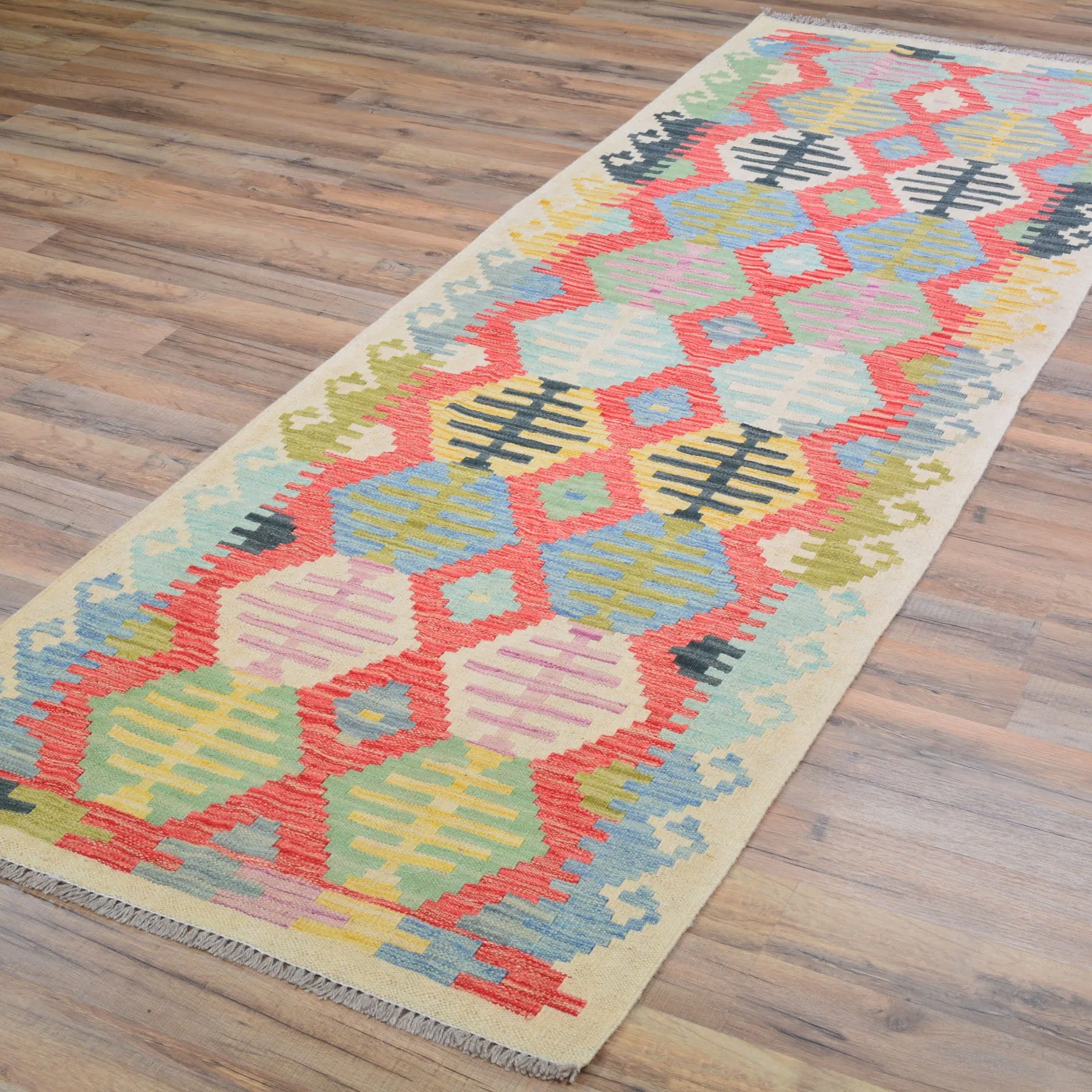 Hand-Woven Reversible Momana Kilim Handmade Wool Rug (Size 2.8 X 7.11) Cwral-10707