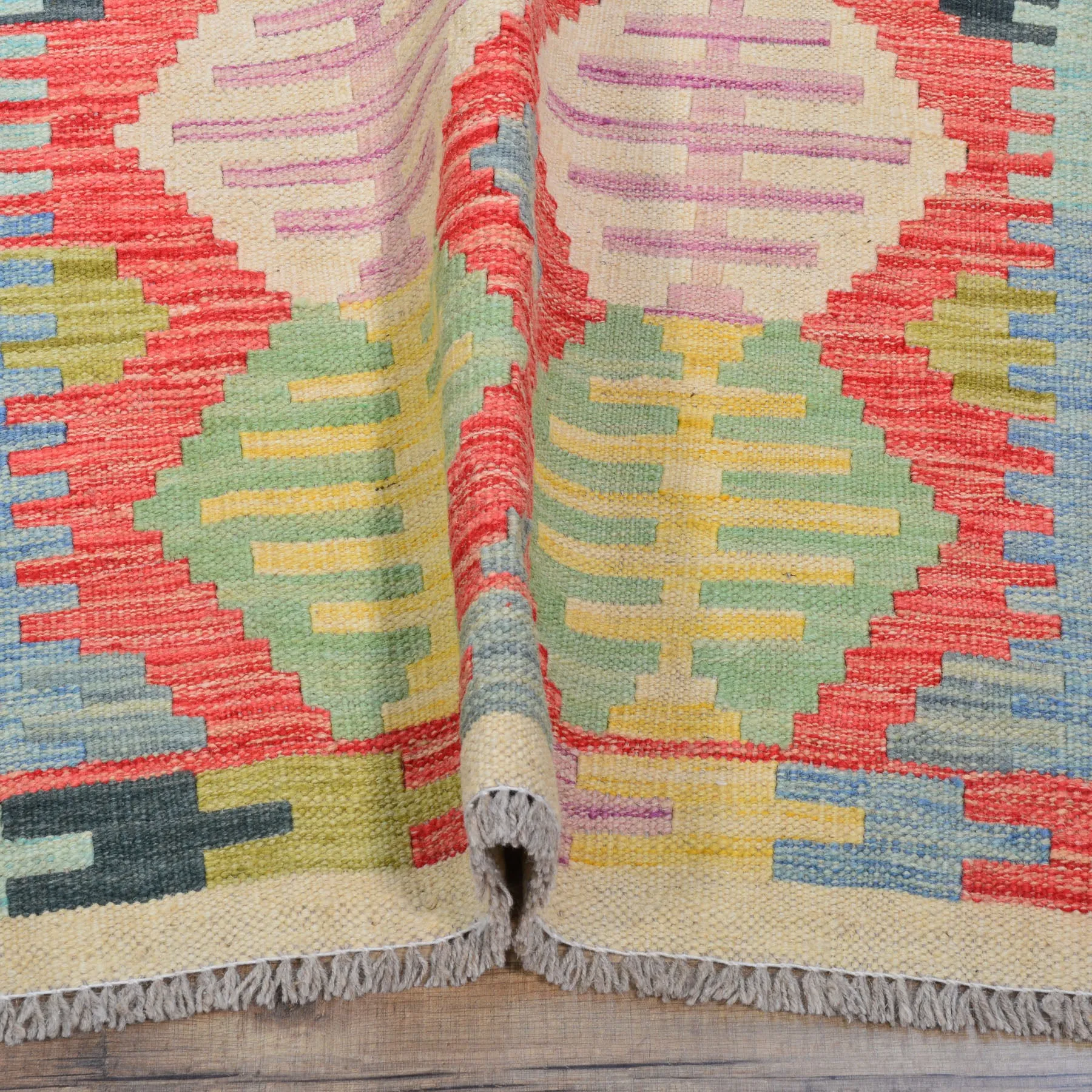 Hand-Woven Reversible Momana Kilim Handmade Wool Rug (Size 2.8 X 7.11) Cwral-10707
