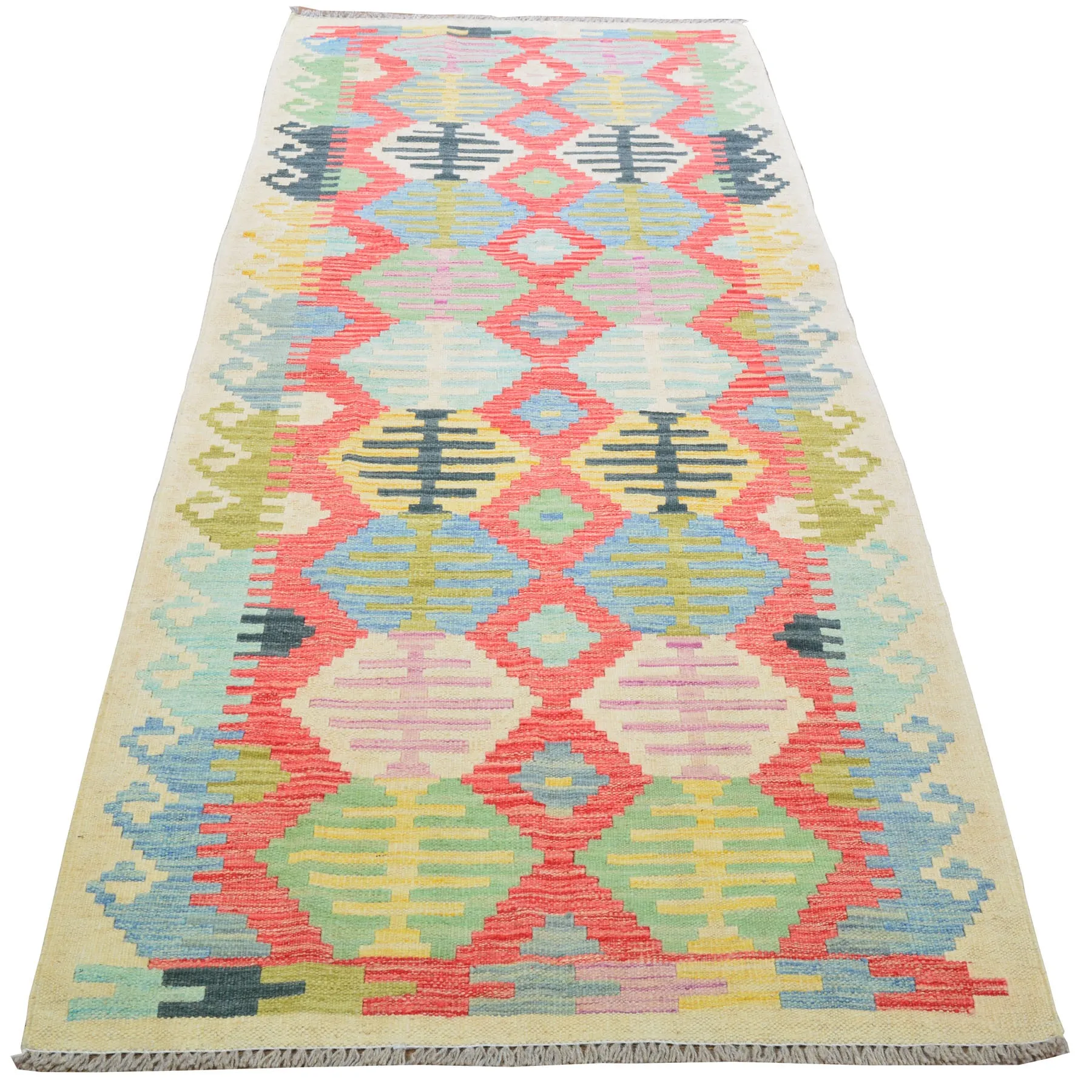Hand-Woven Reversible Momana Kilim Handmade Wool Rug (Size 2.8 X 7.11) Cwral-10707