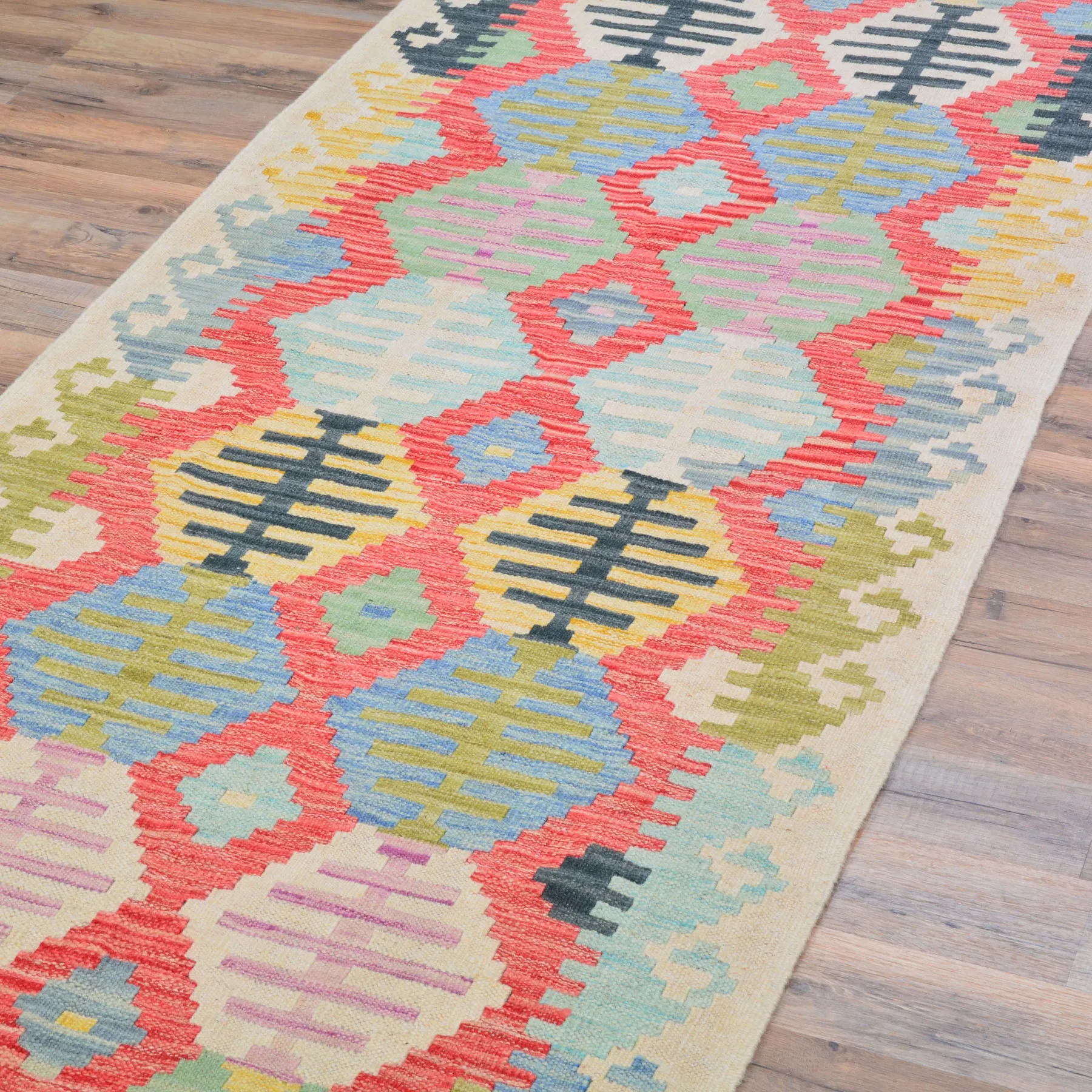 Hand-Woven Reversible Momana Kilim Handmade Wool Rug (Size 2.8 X 7.11) Cwral-10707