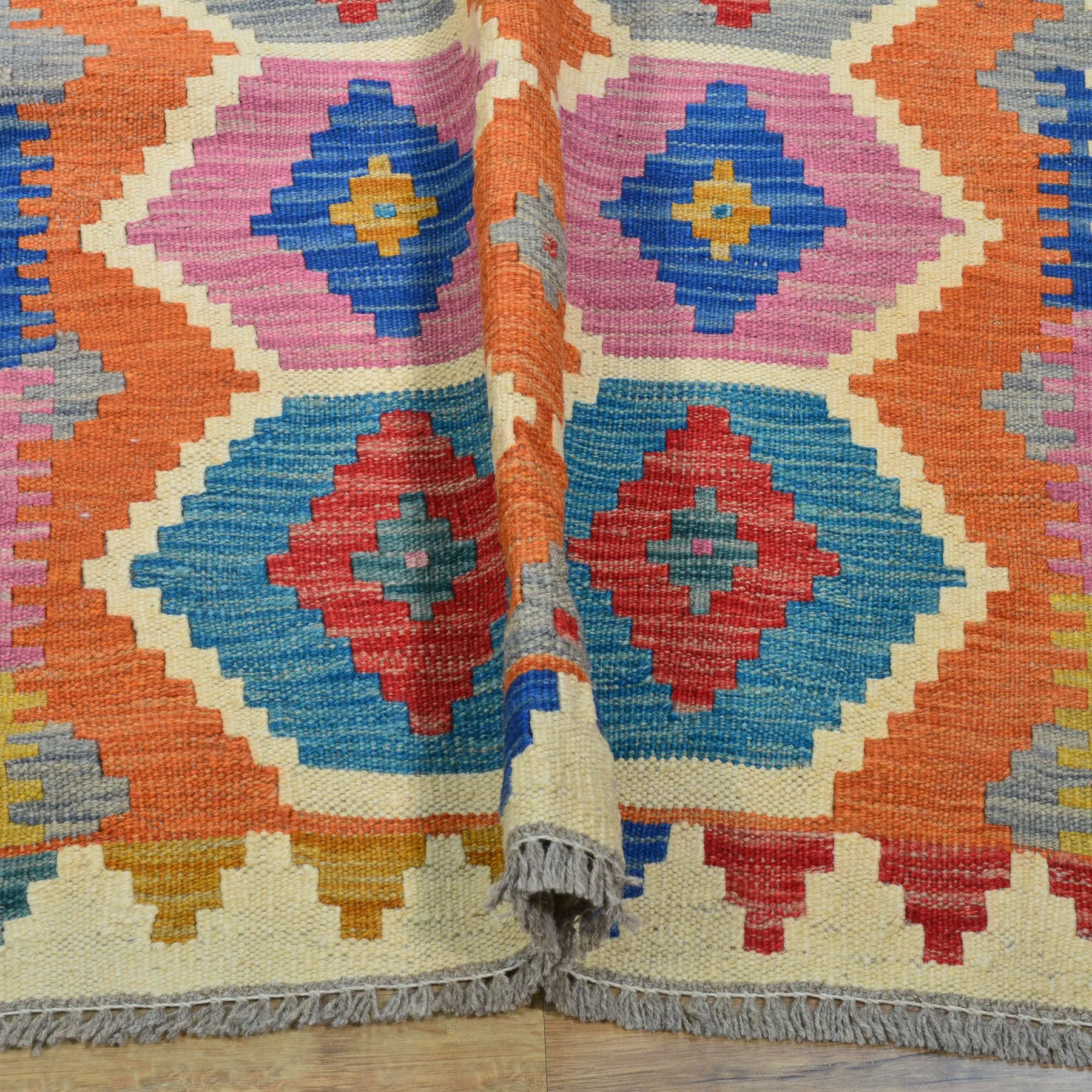Hand-Woven Reversible Momana Kilim Handmade Wool Rug (Size 2.9 X 8.1) Cwral-10713