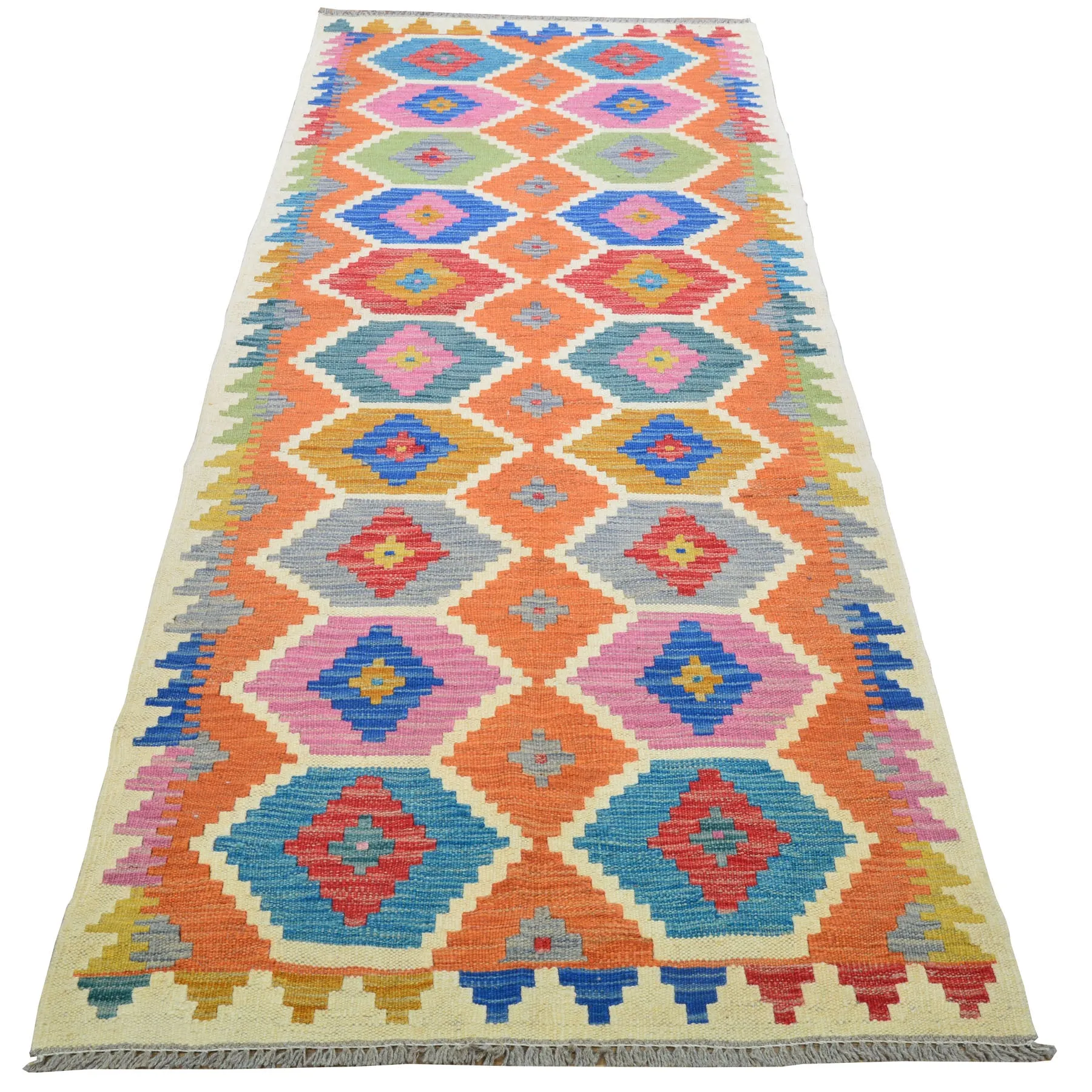 Hand-Woven Reversible Momana Kilim Handmade Wool Rug (Size 2.9 X 8.1) Cwral-10713