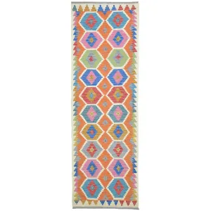 Hand-Woven Reversible Momana Kilim Handmade Wool Rug (Size 2.9 X 8.1) Cwral-10713