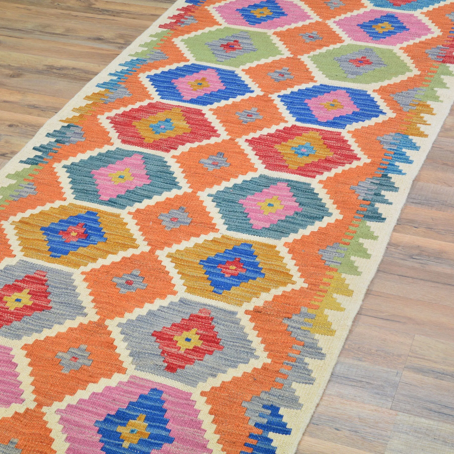 Hand-Woven Reversible Momana Kilim Handmade Wool Rug (Size 2.9 X 8.1) Cwral-10713