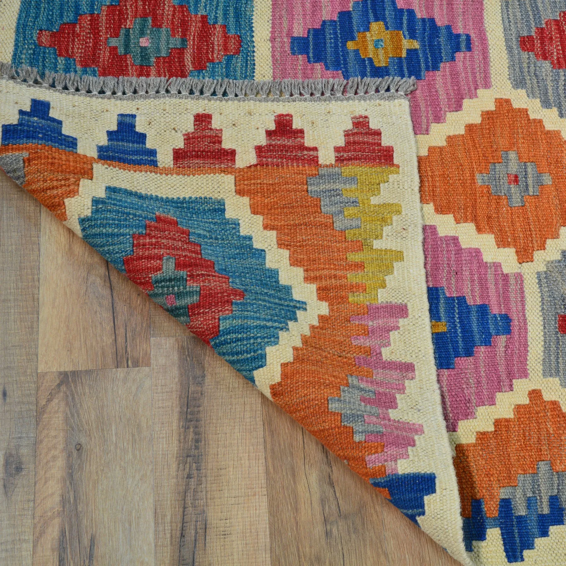 Hand-Woven Reversible Momana Kilim Handmade Wool Rug (Size 2.9 X 8.1) Cwral-10713