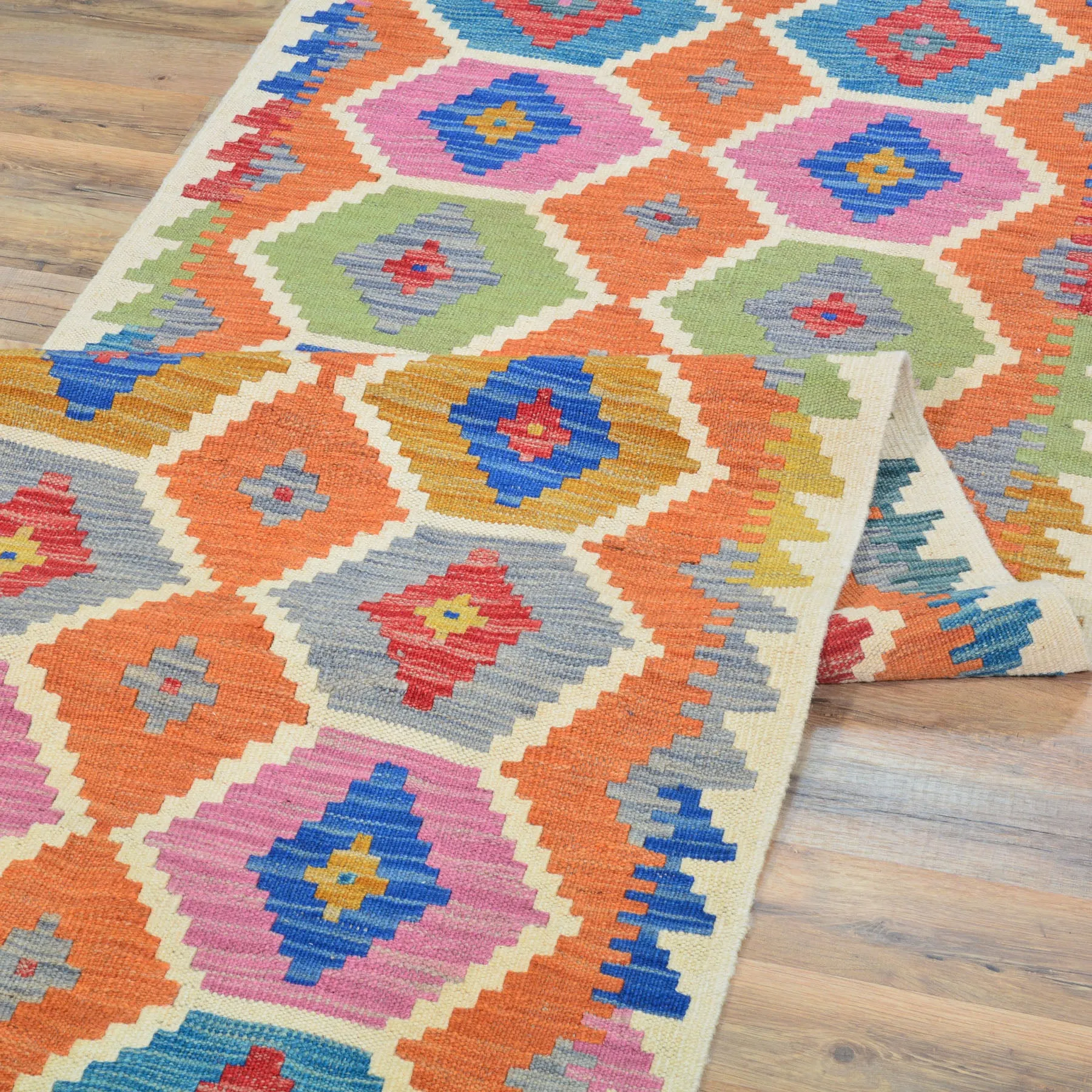 Hand-Woven Reversible Momana Kilim Handmade Wool Rug (Size 2.9 X 8.1) Cwral-10713