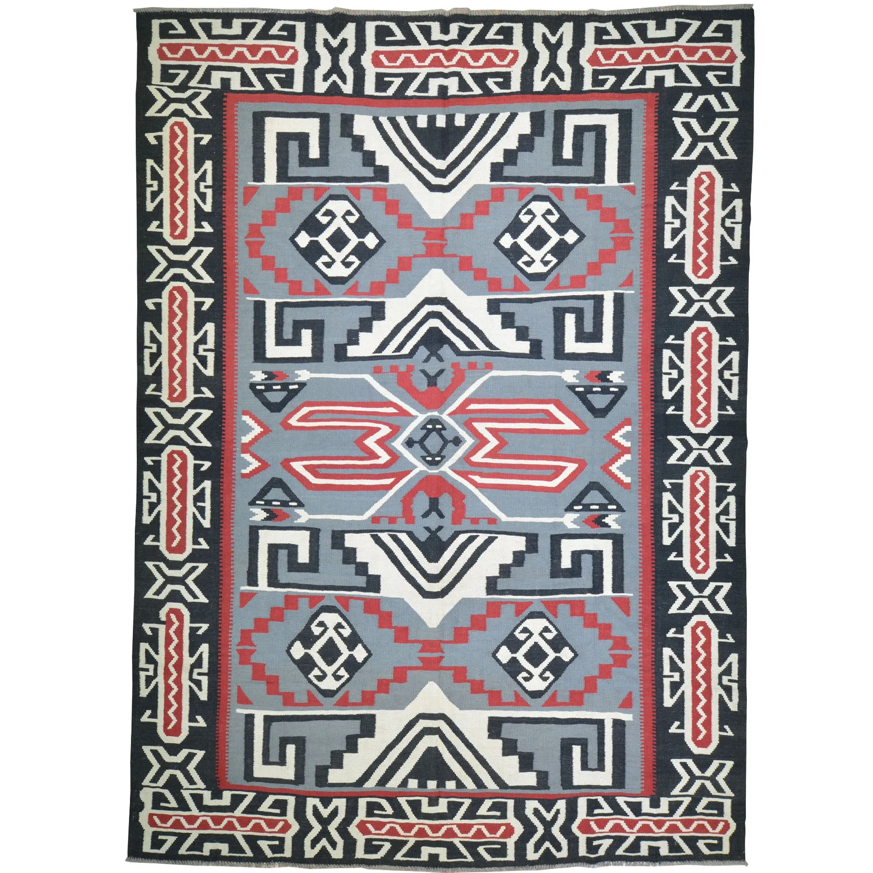 Hand-Woven Reversible Southwestern Design Handmade Rug (Size 8.7 X 11.8) Cwral-10905