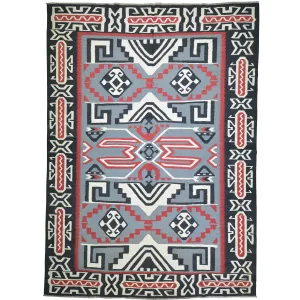 Hand-Woven Reversible Southwestern Design Handmade Rug (Size 8.7 X 11.8) Cwral-10905
