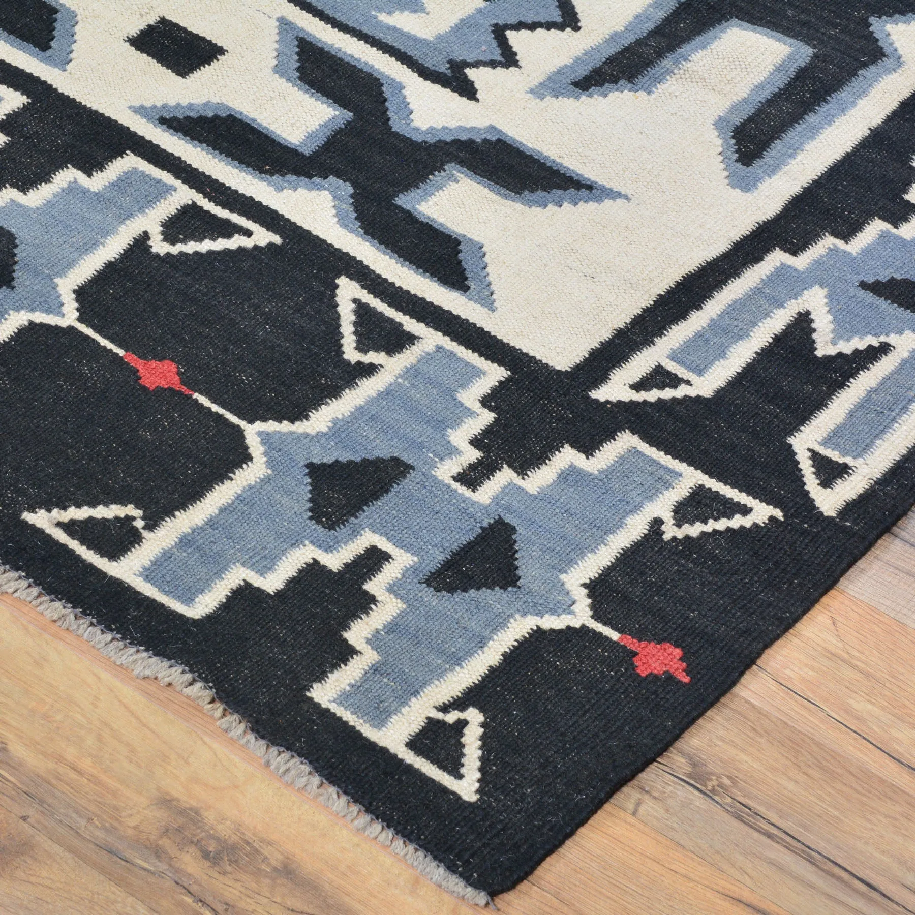 Hand-Woven Reversible Southwestern Design Handmade Wool Rug (Size 5.2 X 8.3) Cwral-10938
