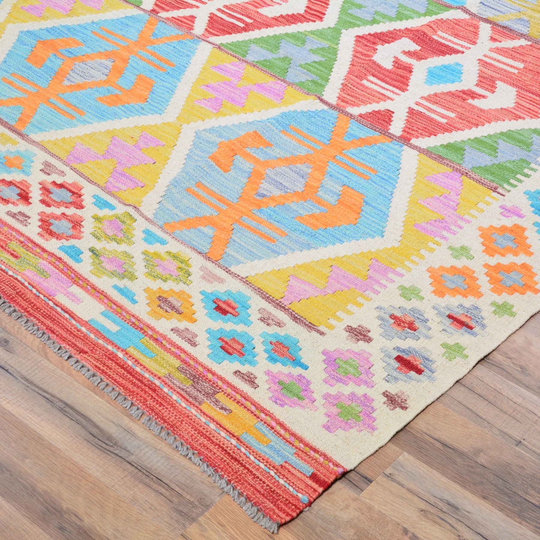 Hand-Woven Reversible Traditional Design Handmade Kilim Rug (Size 8.1 X 11.3) Cwral-10785