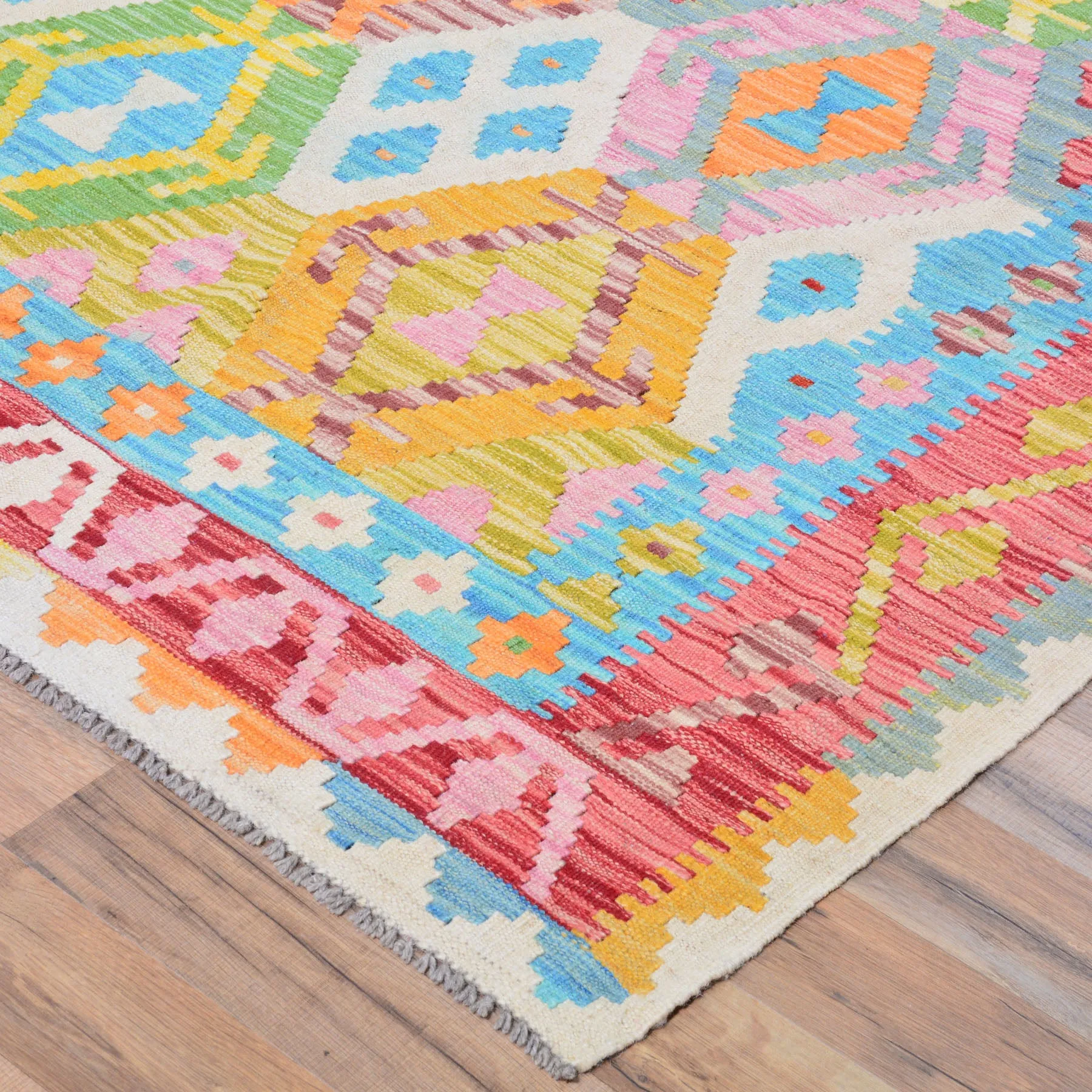 Hand-Woven Reversible Traditional Design Handmade Kilim Rug (Size 8.5 X 9.8) Cwral-10776