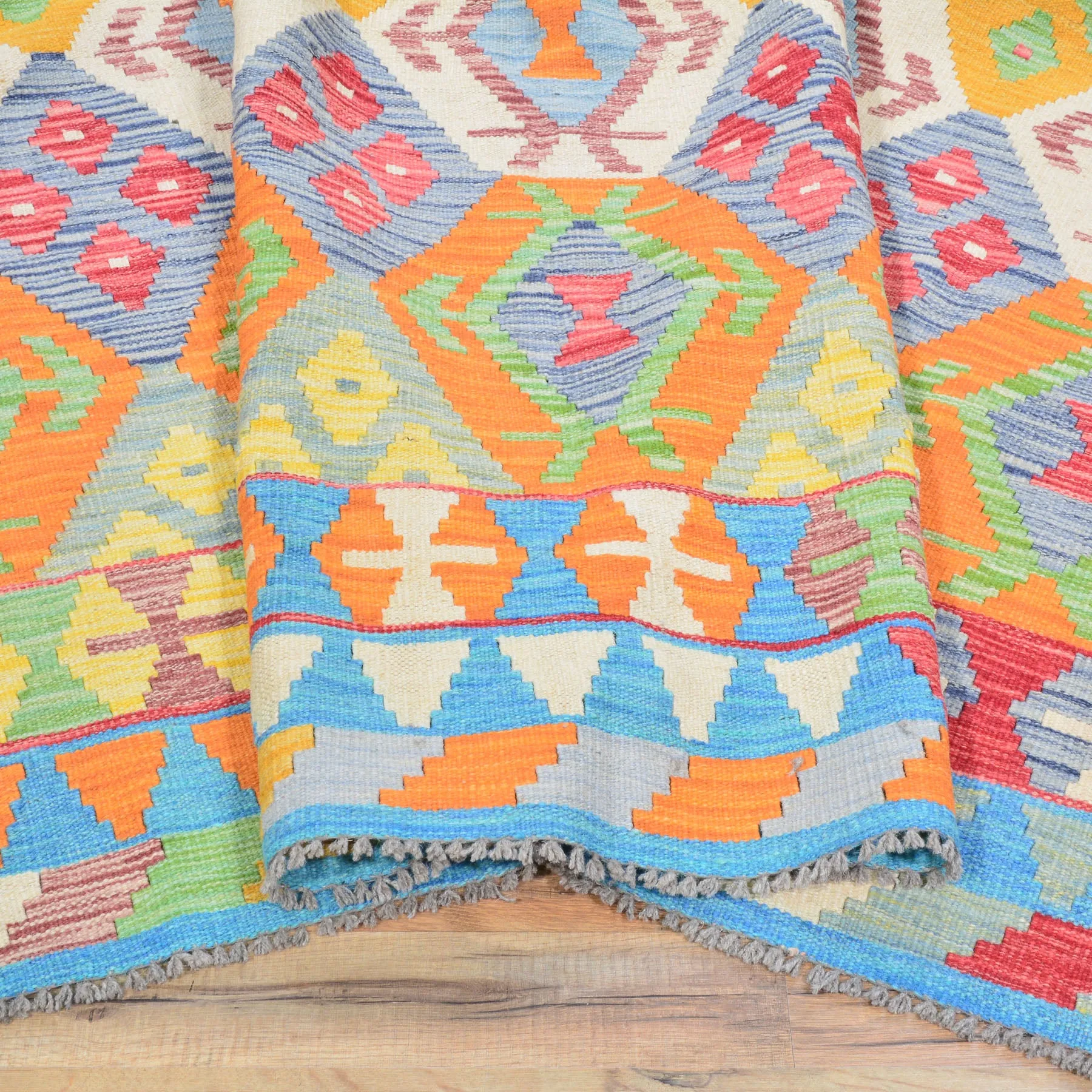 Hand-Woven Reversible Traditional Design Handmade Kilim Rug (Size 8.6 X 9.8) Cwral-10773