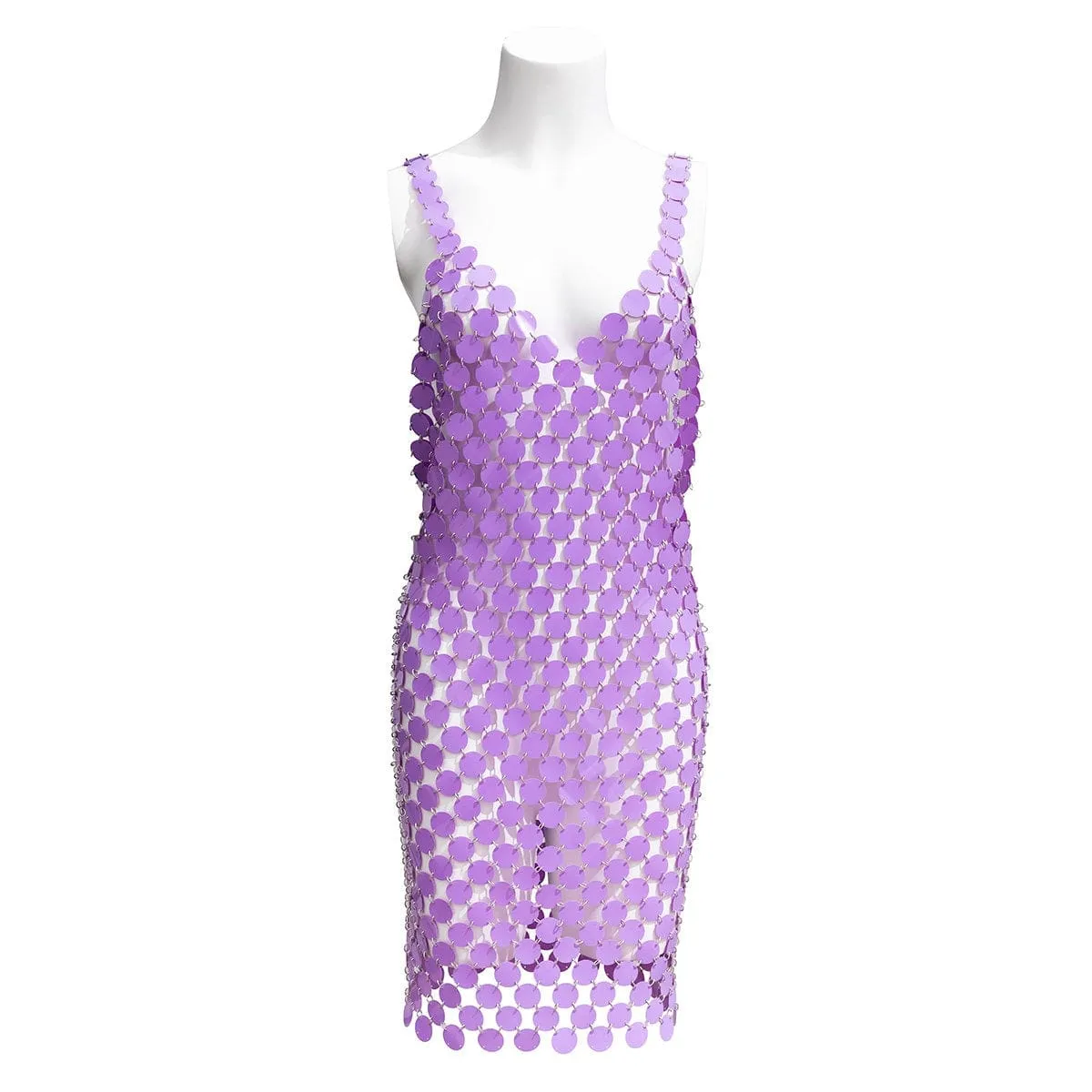 Handmade Colorful Squamous Sequins Patchwork Rave Party Mini Dress