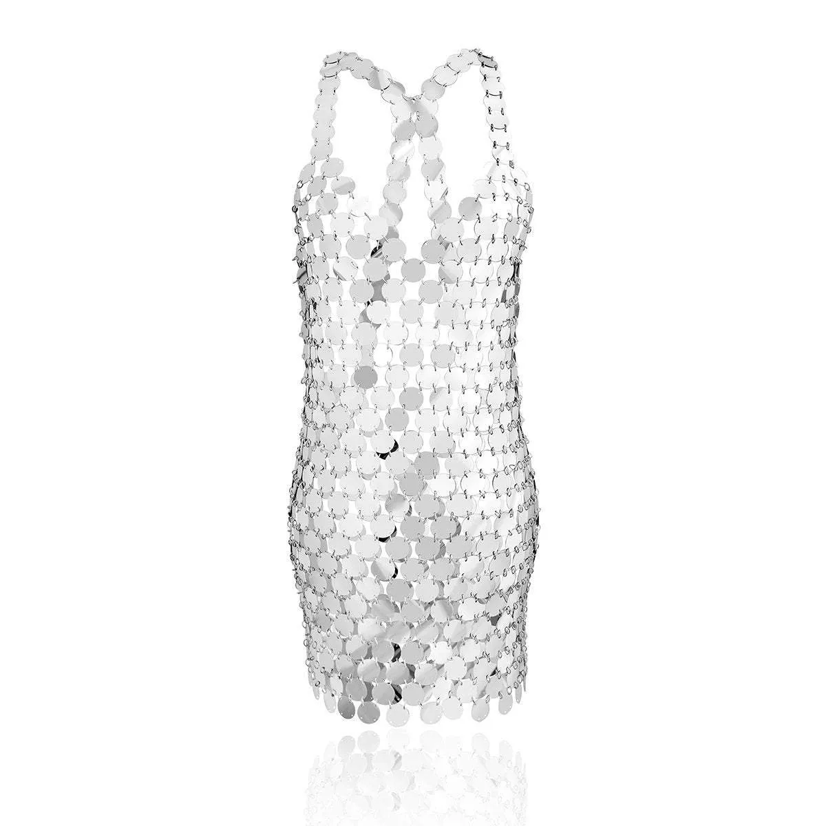 Handmade Sequins Patchwork Glitter Party Dress