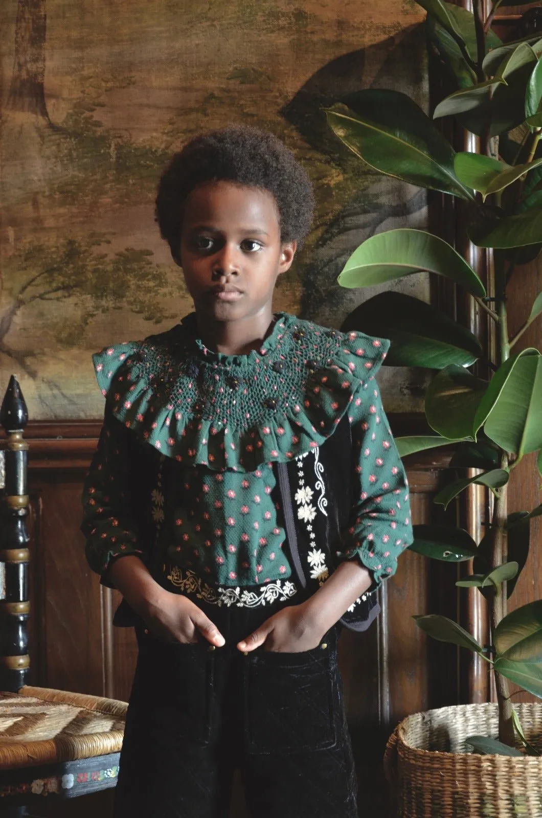 Handsmock Collar Blouse in Provencal Print by Bonjour Diary *LAST PIECE 2-3 years*