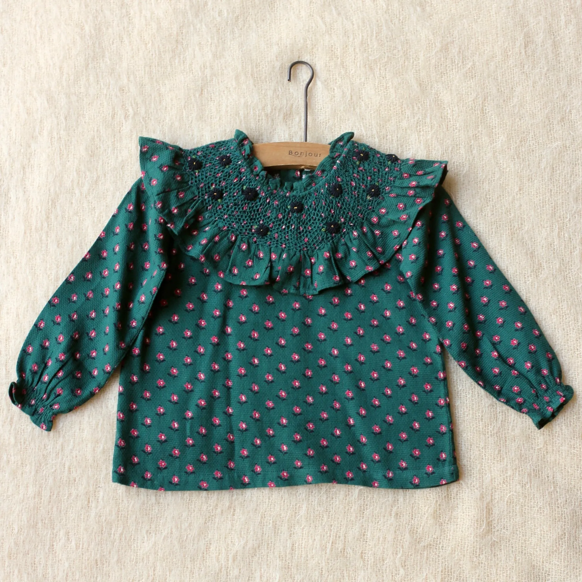 Handsmock Collar Blouse in Provencal Print by Bonjour Diary *LAST PIECE 2-3 years*