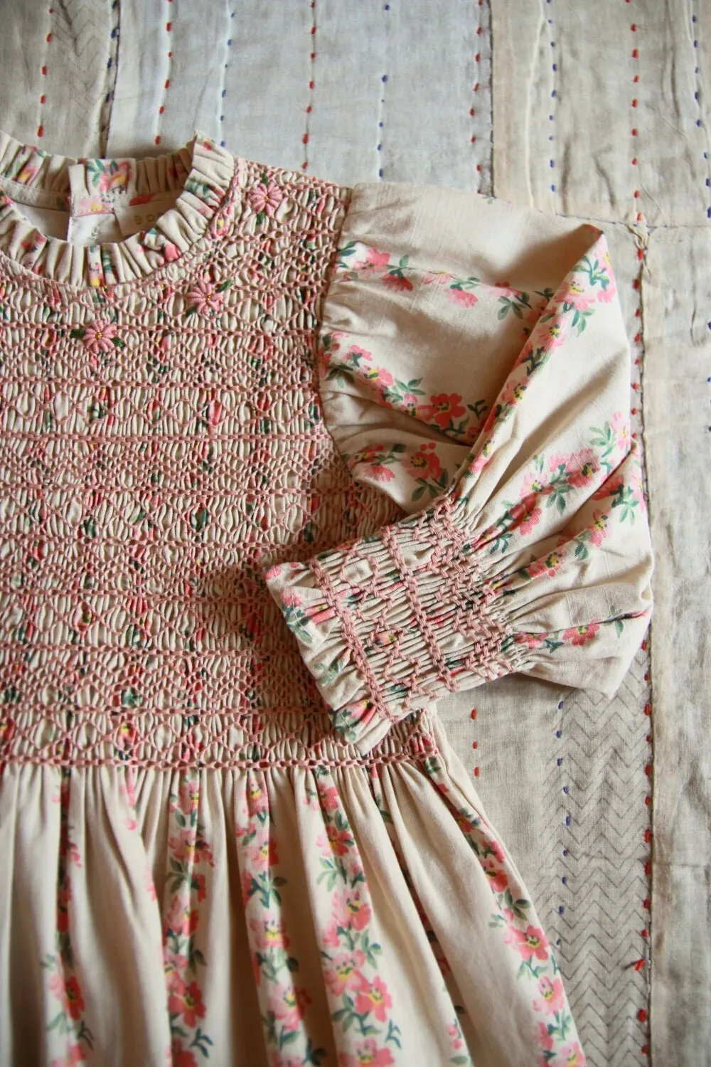 Handsmock Dress in Farandole Flowers by Bonjour