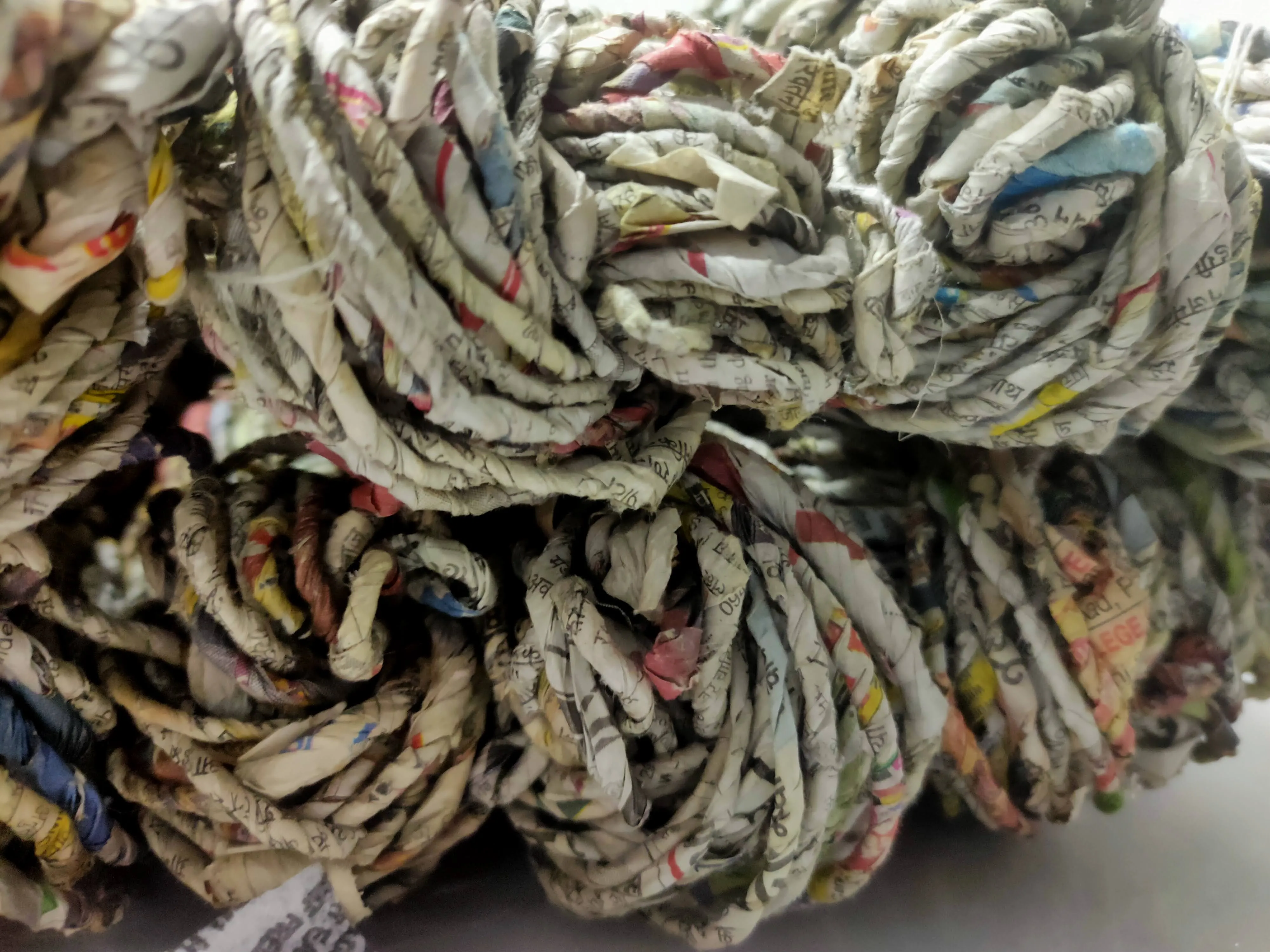 Handspun Newspaper Yarn