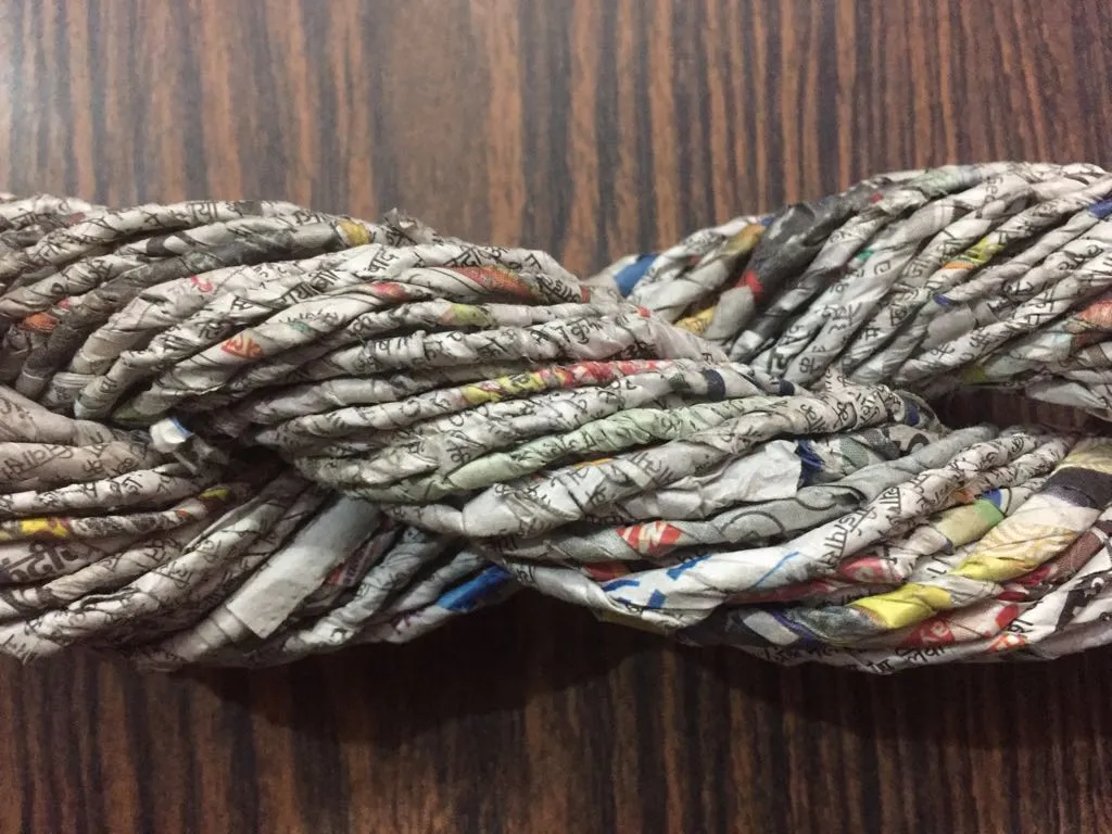Handspun Newspaper Yarn