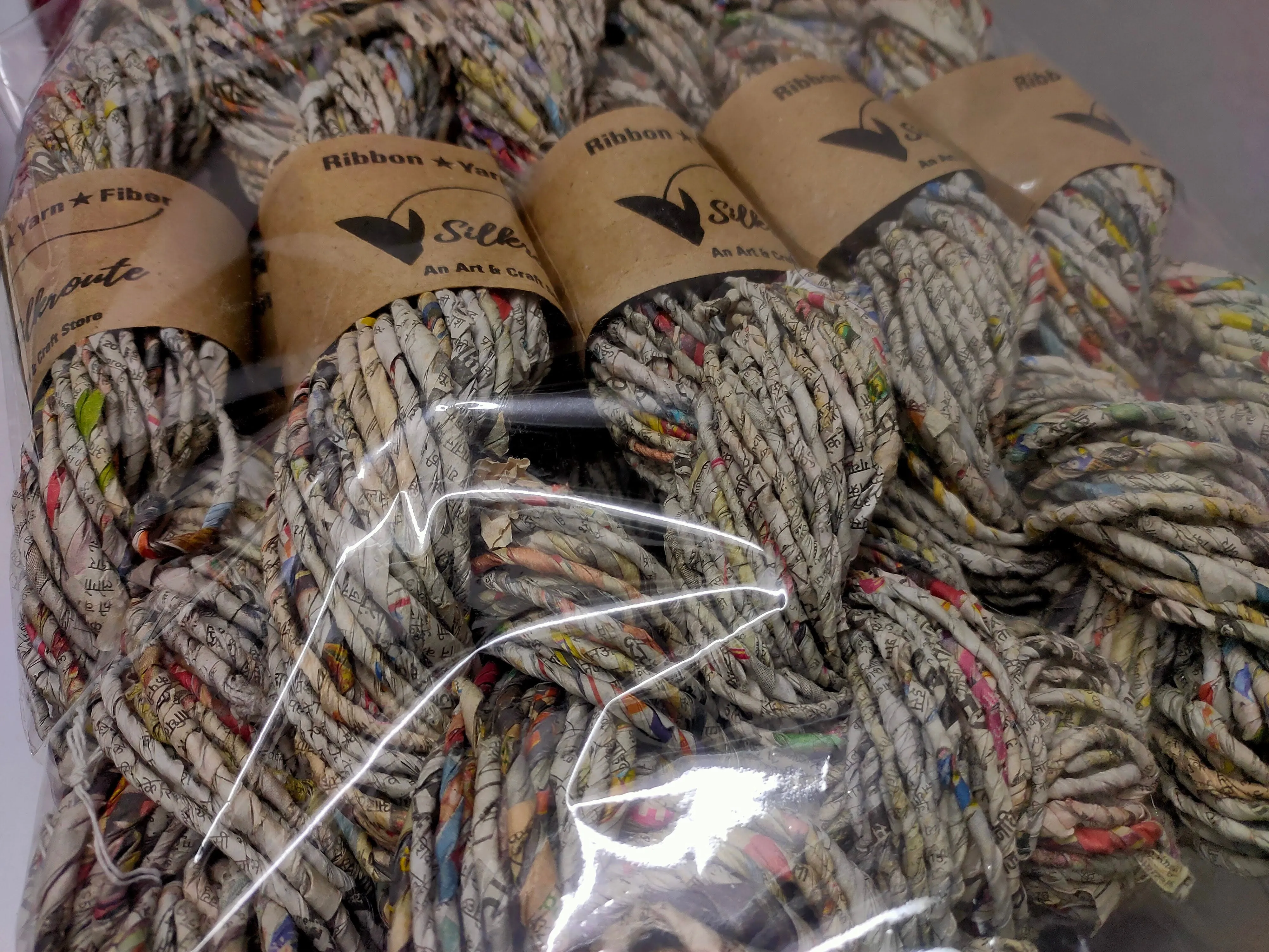 Handspun Newspaper Yarn