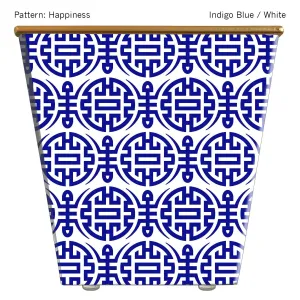 Happiness Cachepot - Indigo Blue/White
