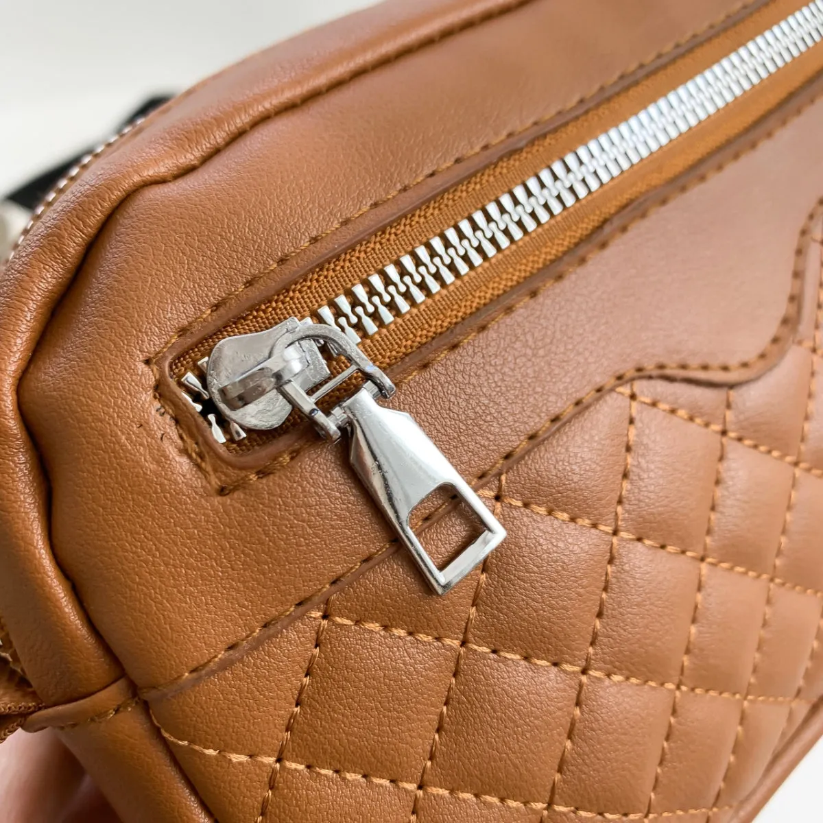 Hayes Stitching Faux Leather Shoulder Bag