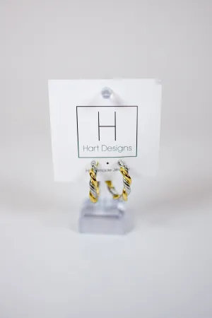 HD Silver and Gold Twisted Hoops