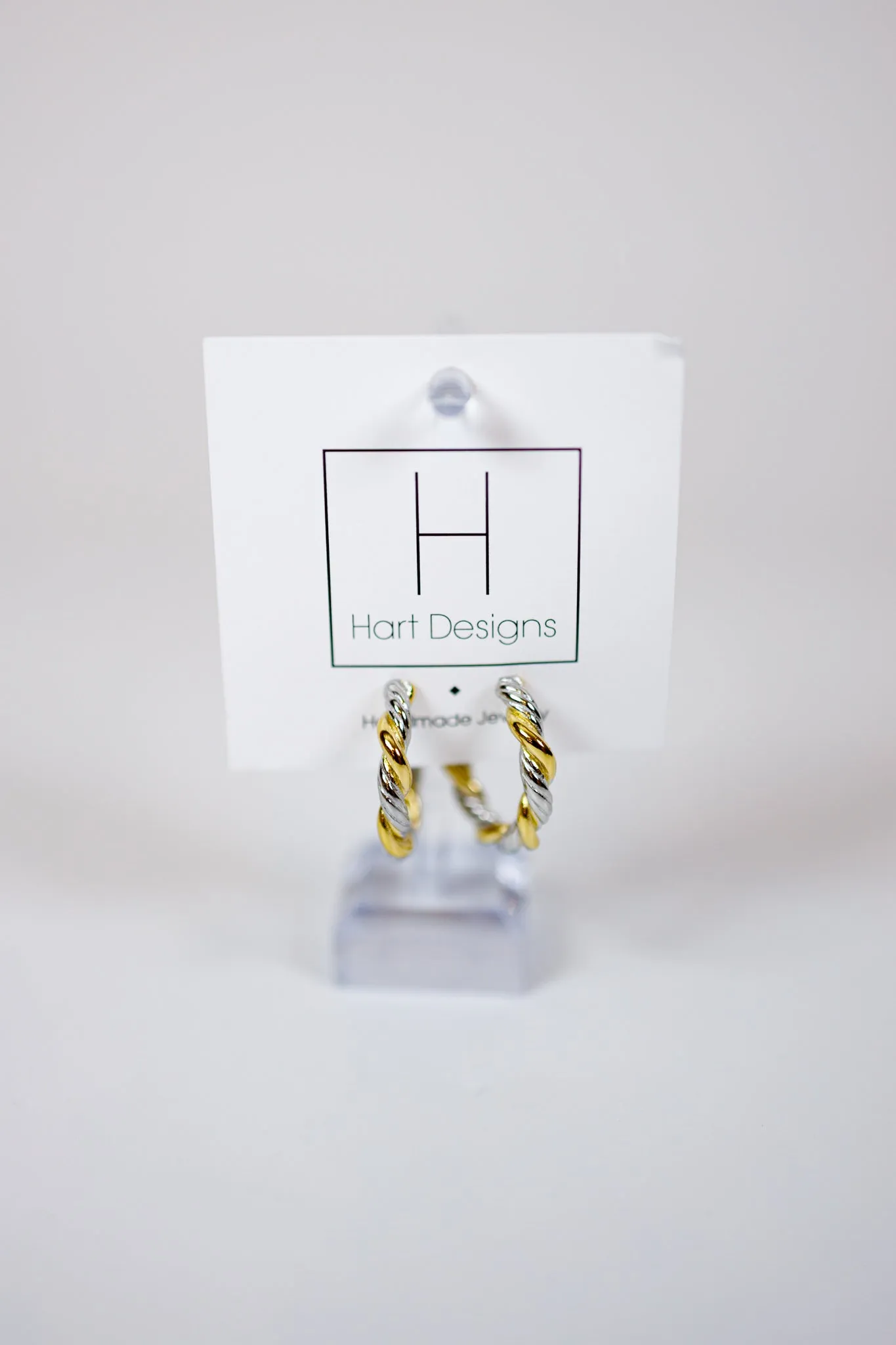 HD Silver and Gold Twisted Hoops